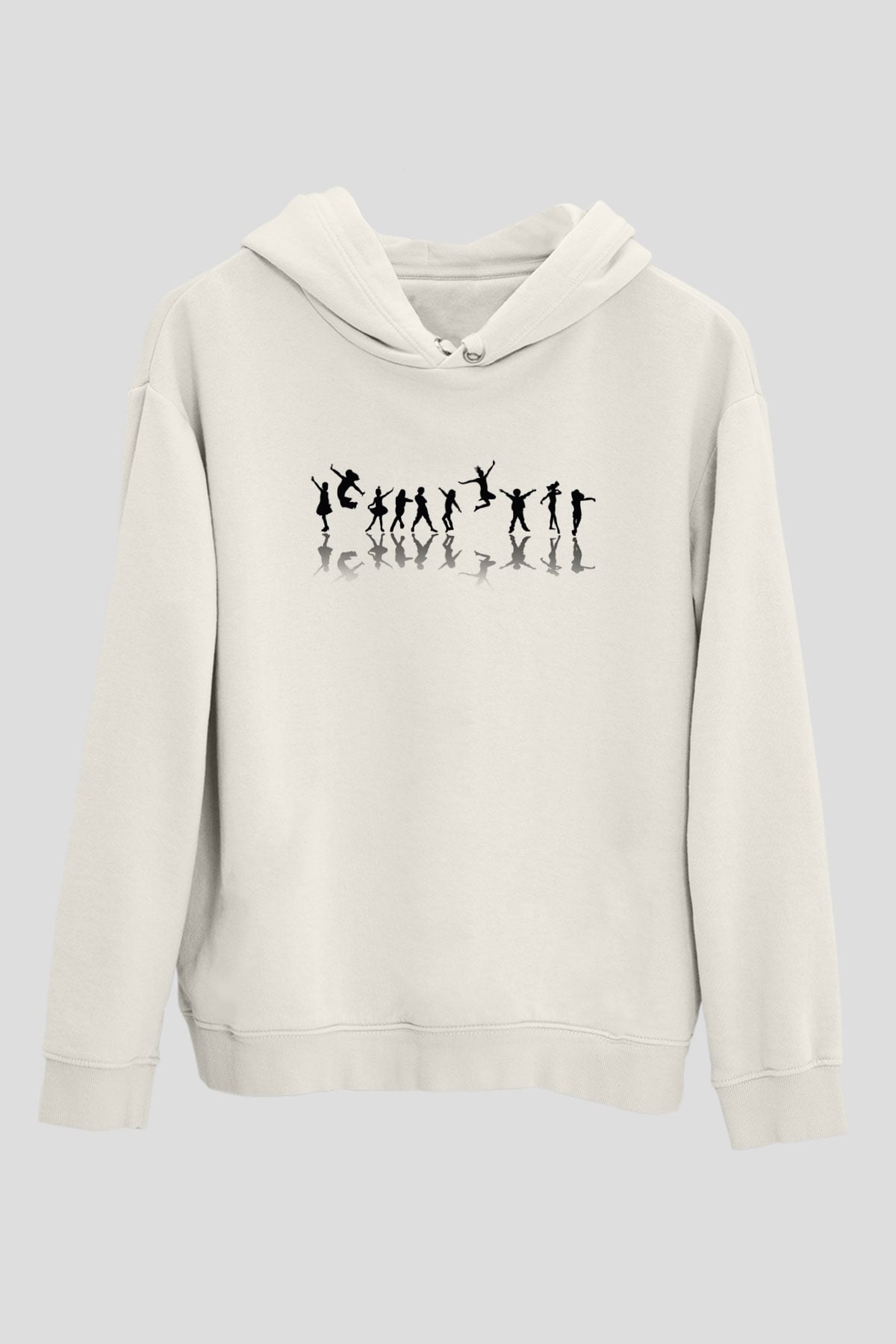 Modern Dans Beyaz Unisex Kapşonlu Sweatshirt