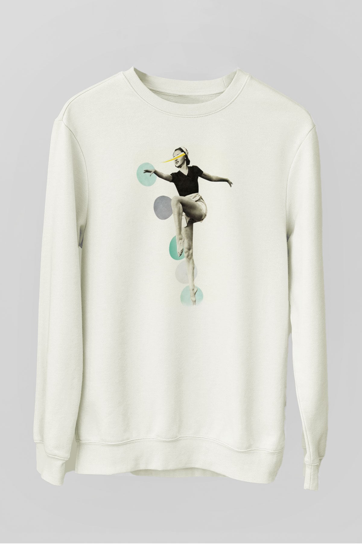 Modern Dans Beyaz Unisex Sweatshirt