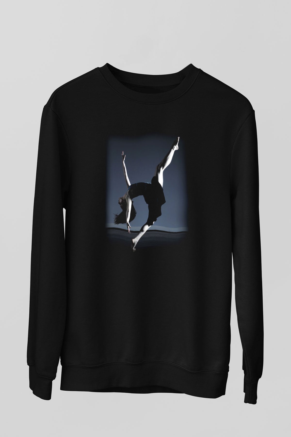 Modern Dans Siyah Unisex Sweatshirt
