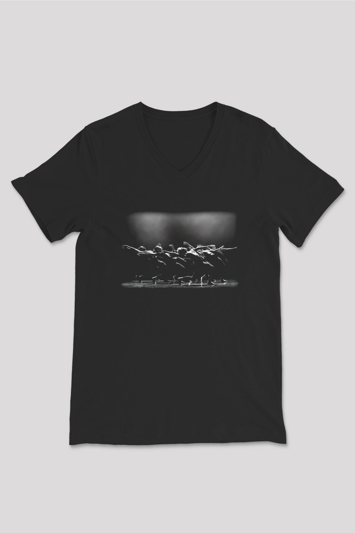 Modern Dans Siyah Unisex V Yaka Tişört T-Shirt