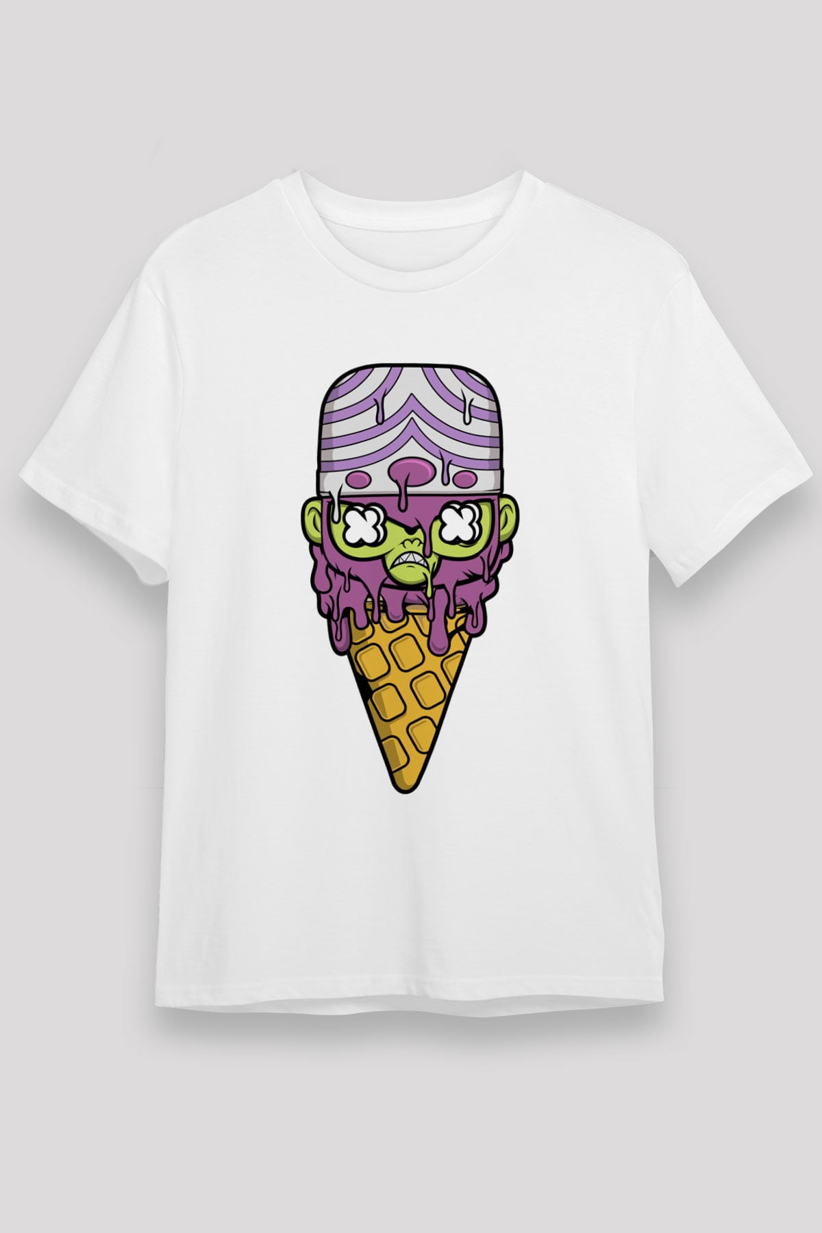 Mojo Jo Ice Cream Baskılı Beyaz Unisex Tişört