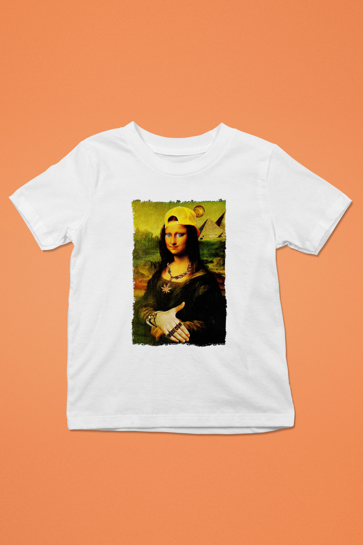 Mona Lisa Beyaz Unisex Çocuk Tişört
