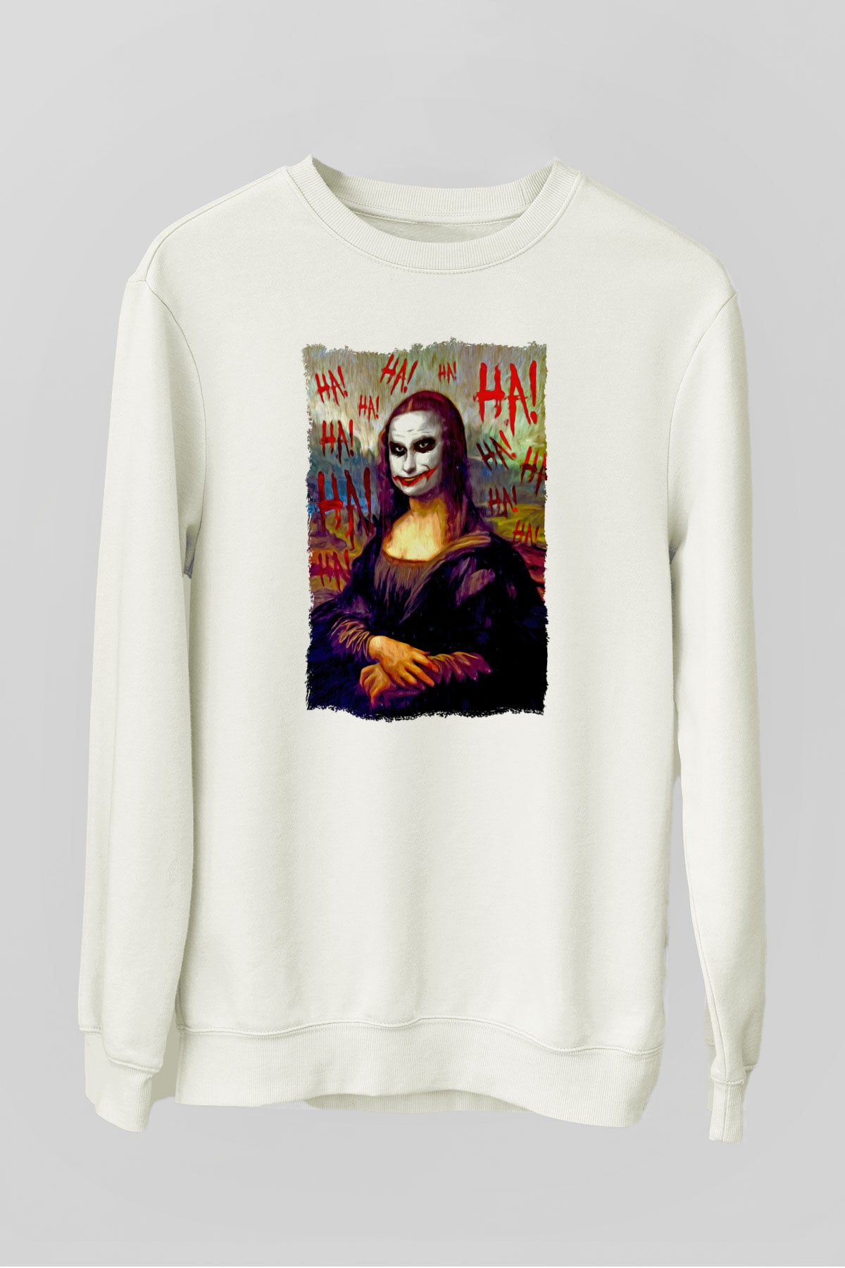 Mona Lisa Beyaz Unisex Sweatshirt