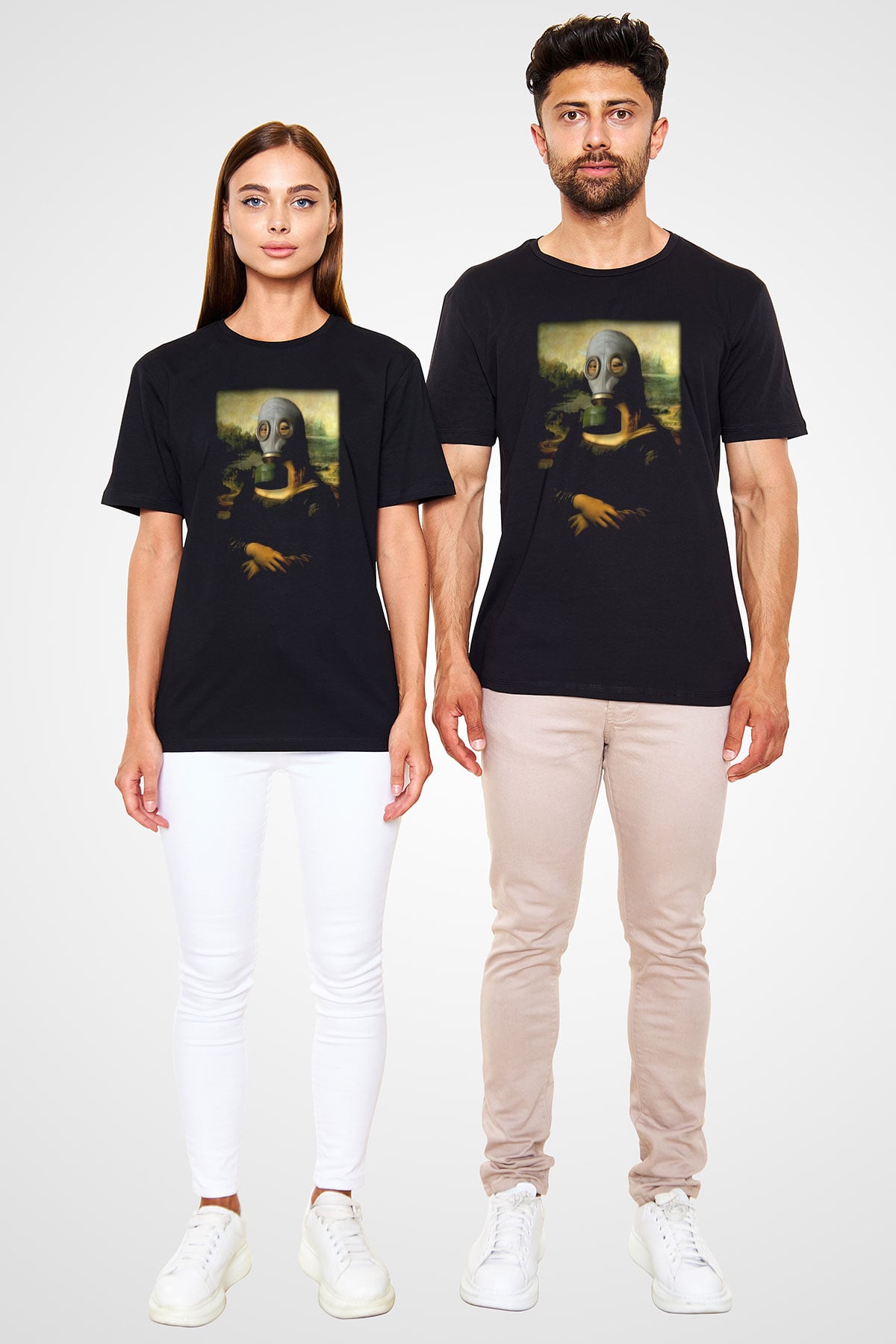 Mona Lisa Siyah Unisex Tişört T-Shirt - TişörtFabrikası