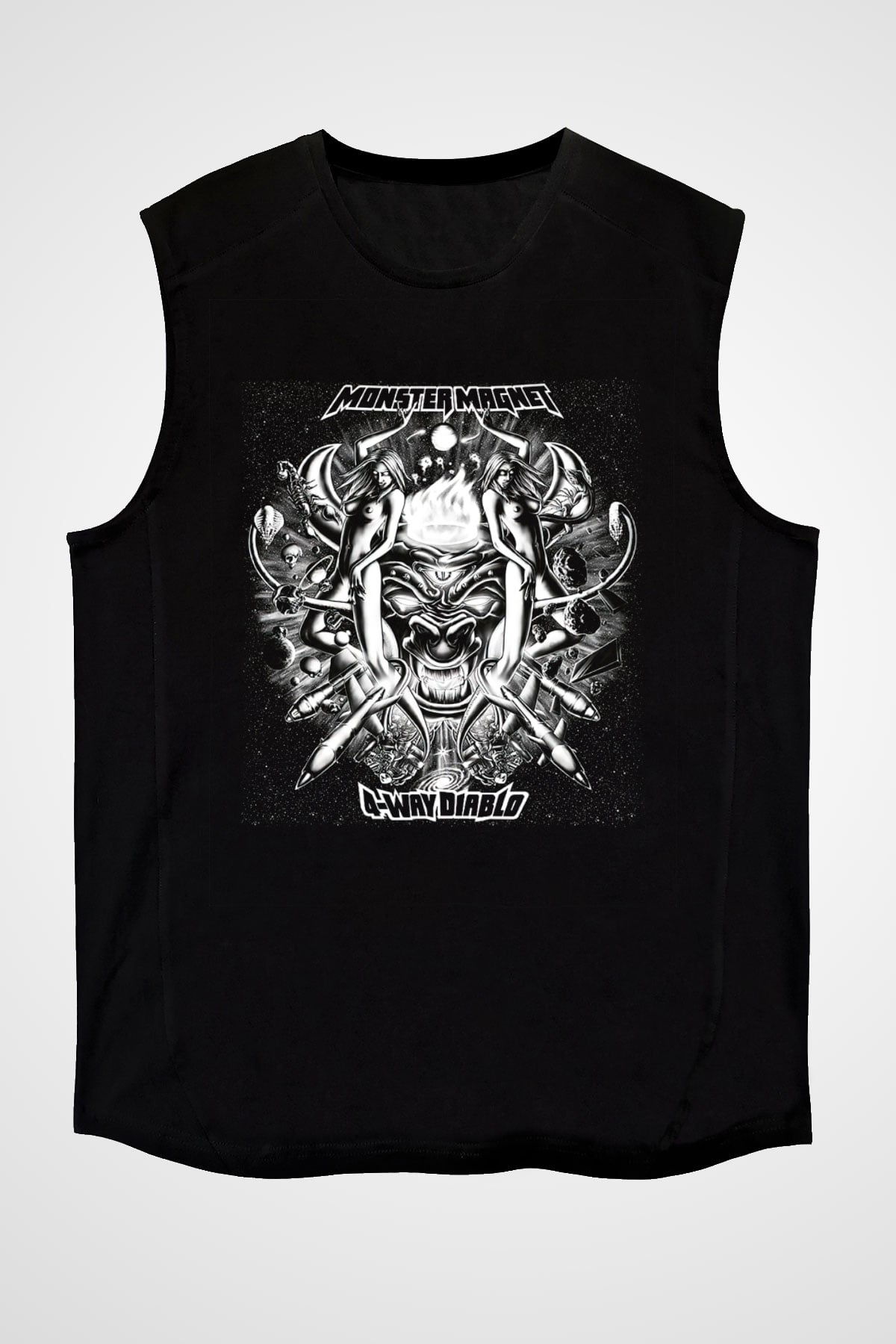 Monster Magnet Siyah Unisex Kolsuz Tişört