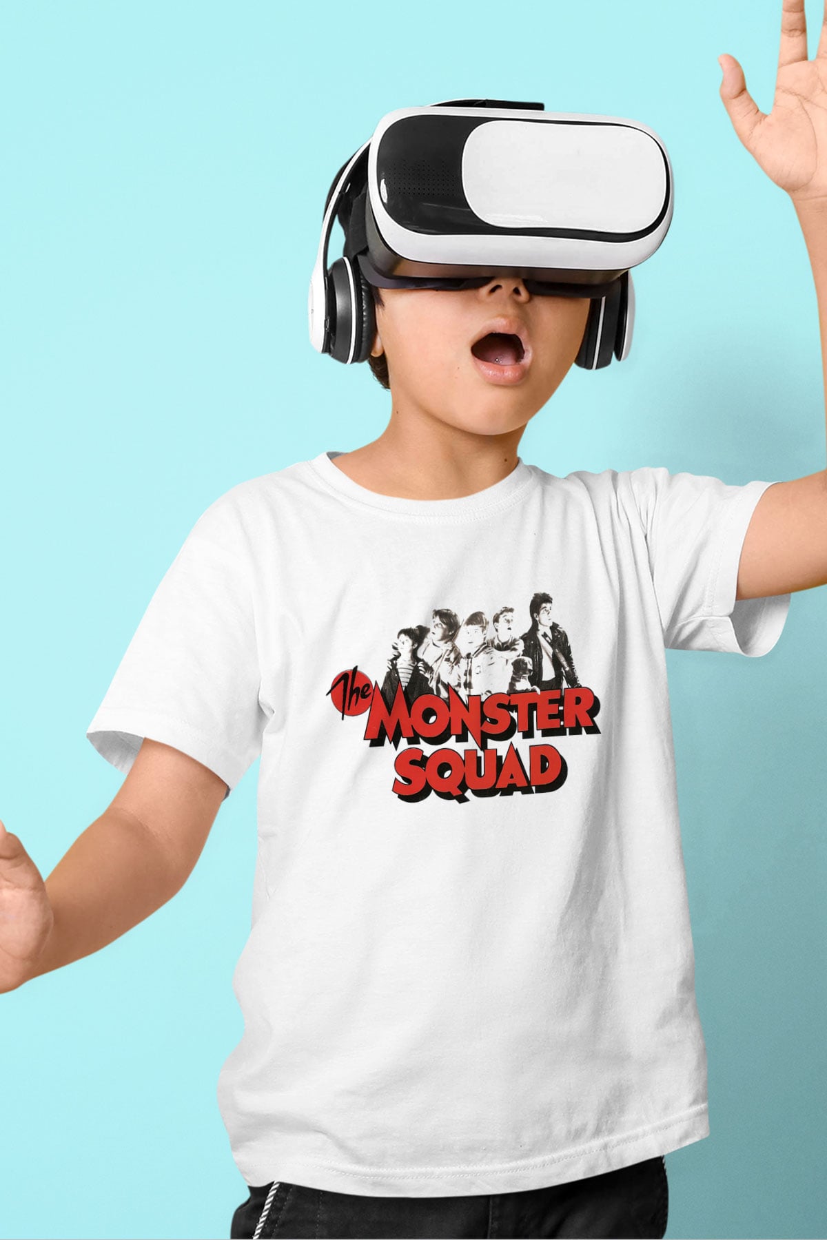 Monster Squad Baskılı Beyaz Unisex Çocuk Tişört