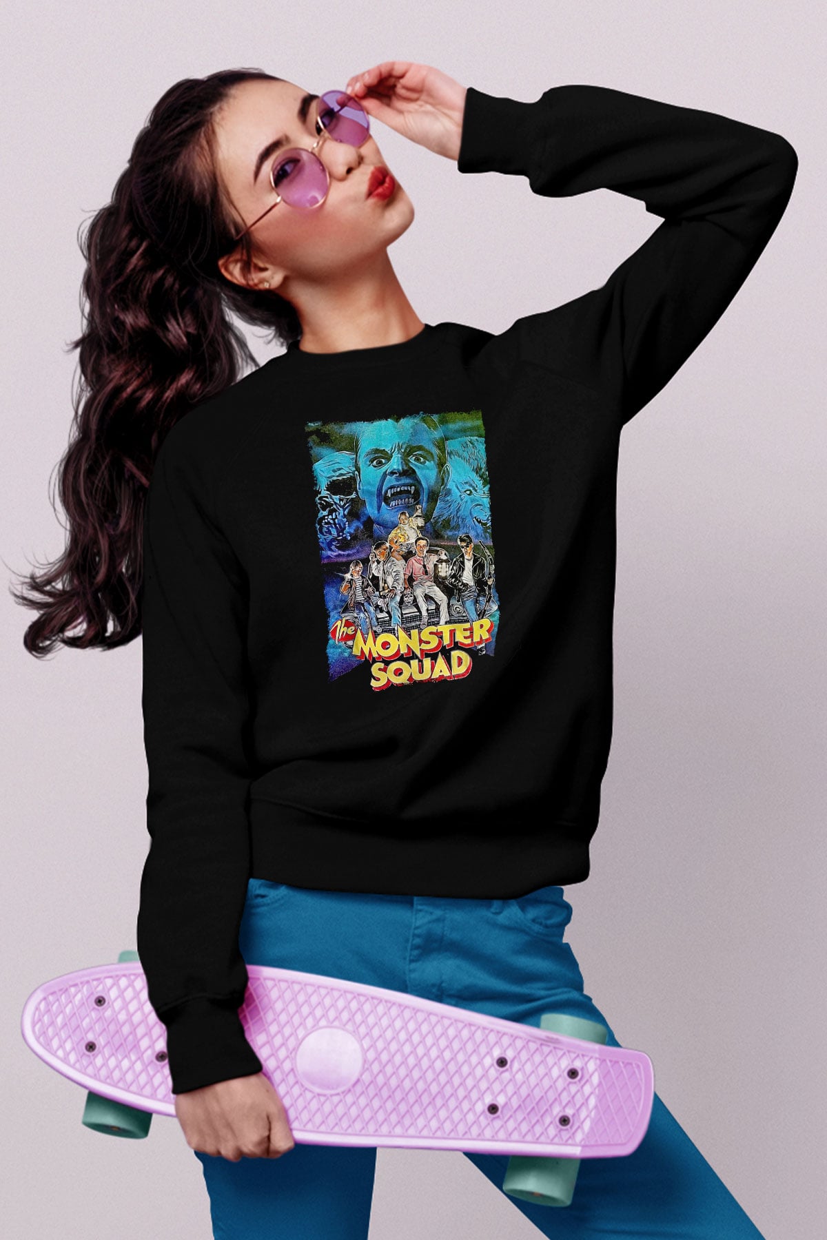 Monster Squad Siyah Unisex  Sweatshirt