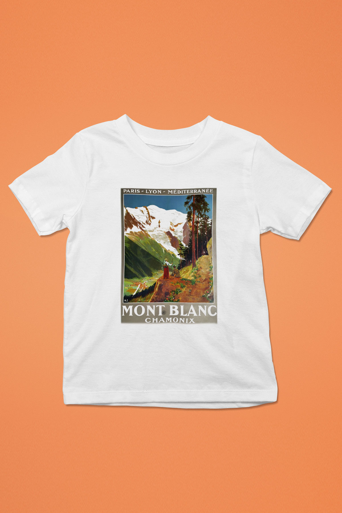 Mont Blanc Baskılı Beyaz Unisex Çocuk Tişört