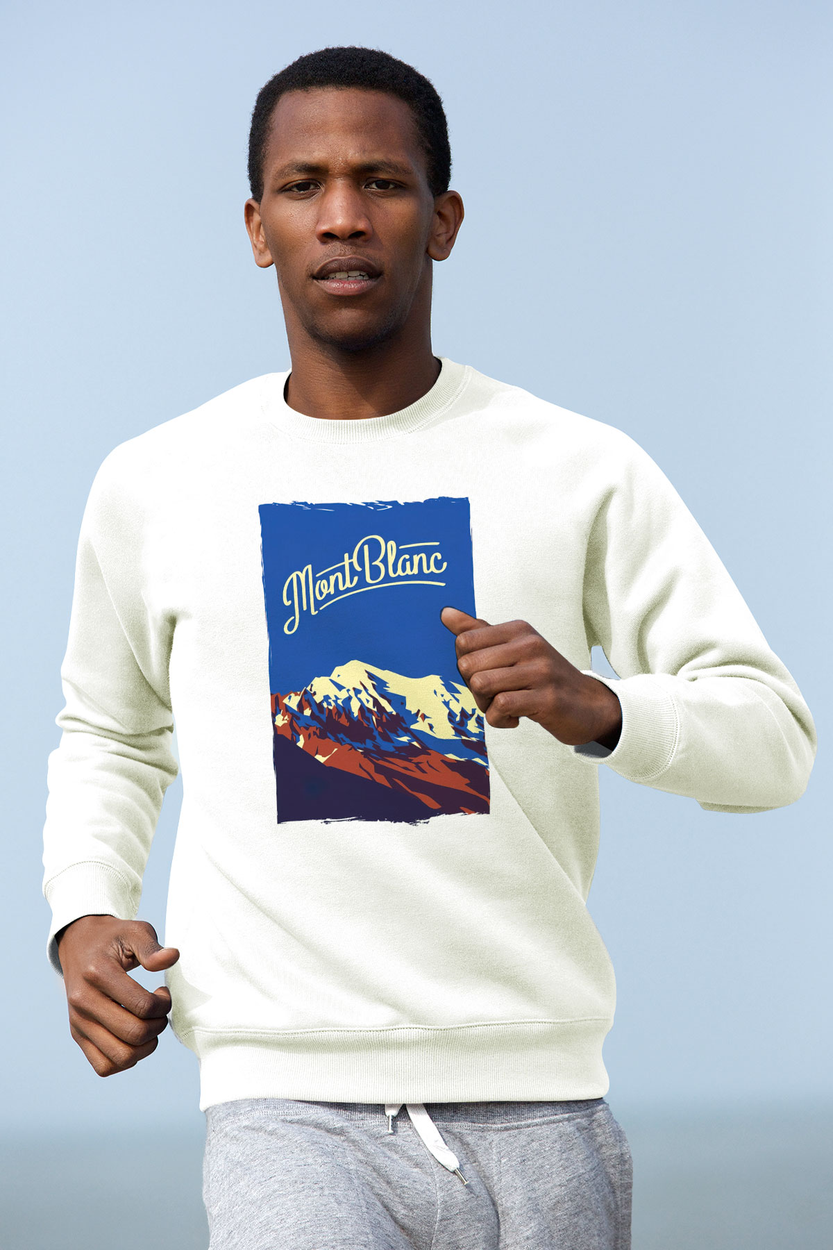 Mont Blanc Beyaz Unisex Sweatshirt