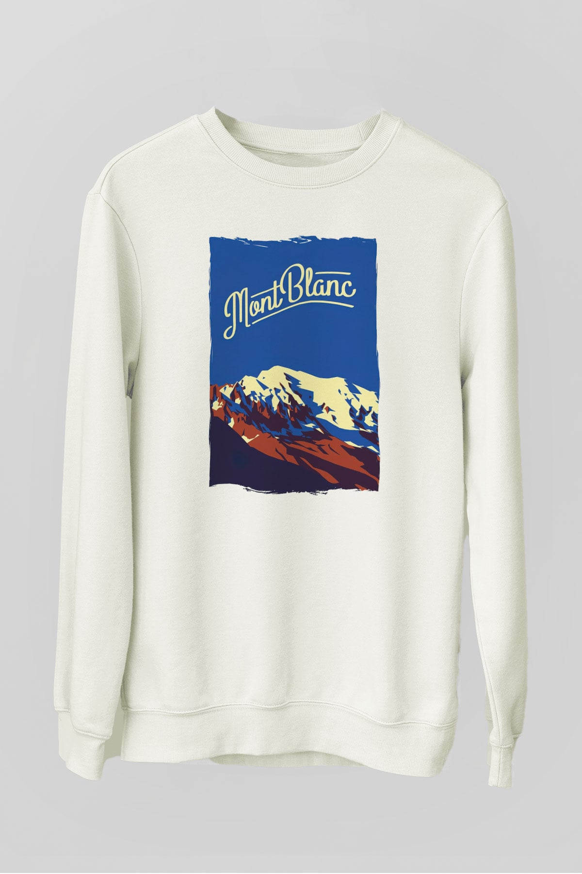 Mont Blanc Beyaz Unisex Sweatshirt