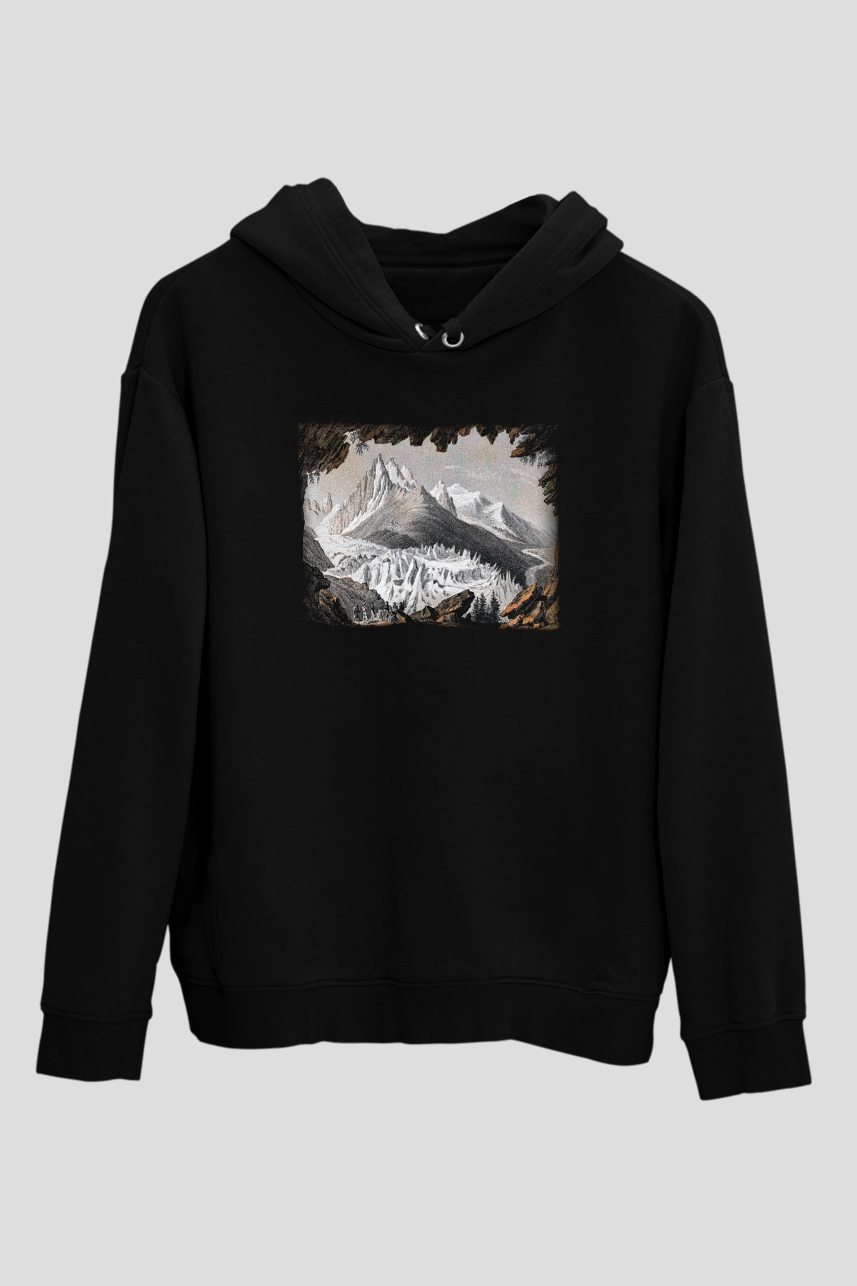 Mont Blanc Siyah Unisex Hoodie