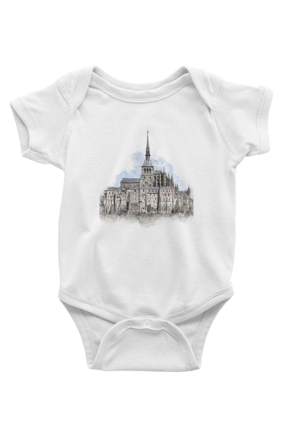 Mont Saint-Michel Beyaz Bebek Body - Zıbın