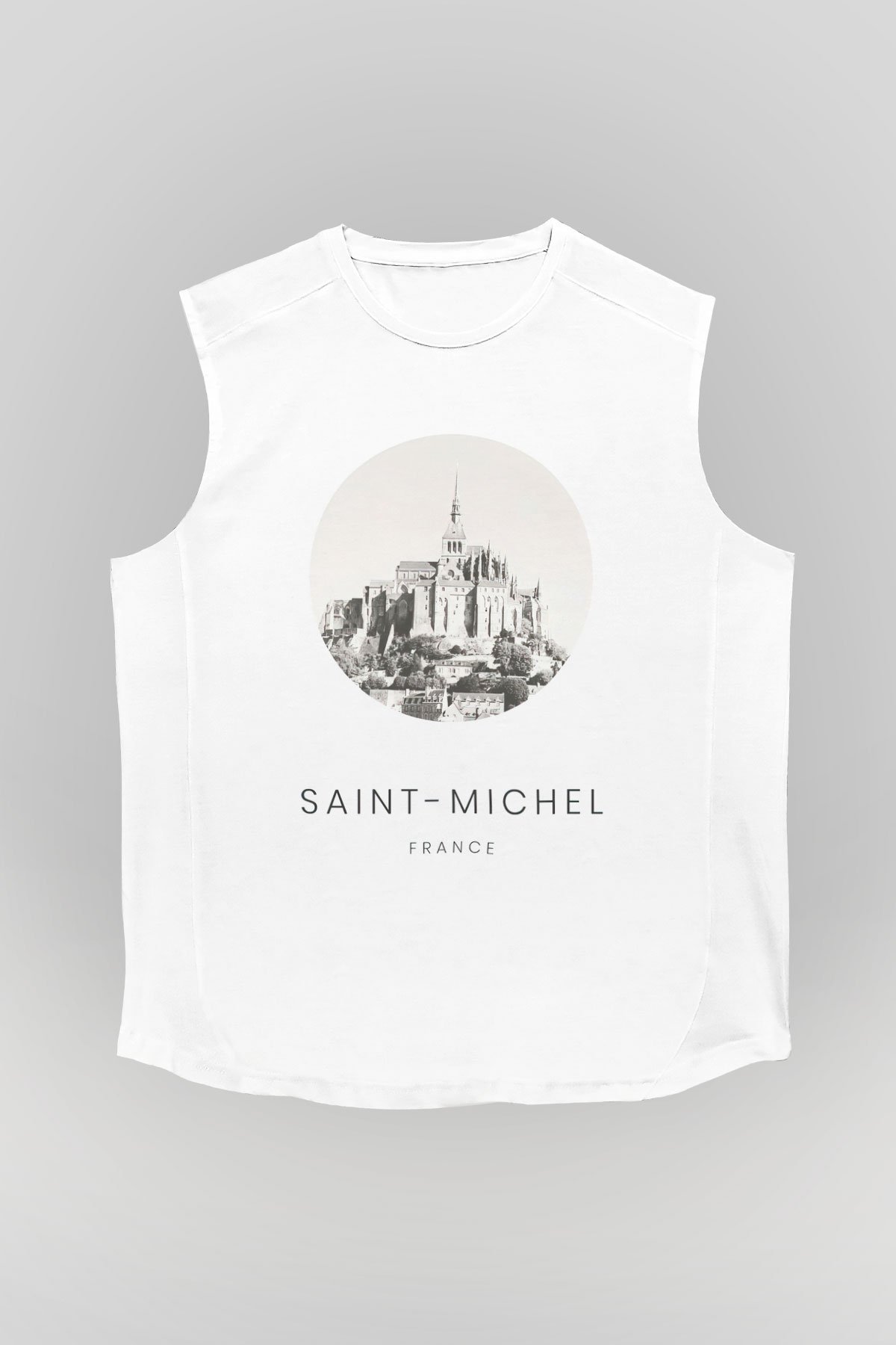 Mont Saint-Michel Beyaz Unisex Kolsuz Tişört