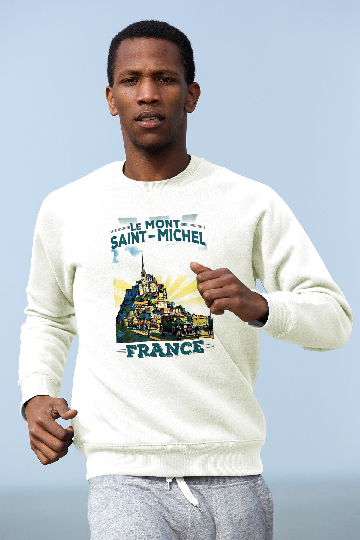 Mont Saint-Michel Beyaz Unisex Sweatshirt
