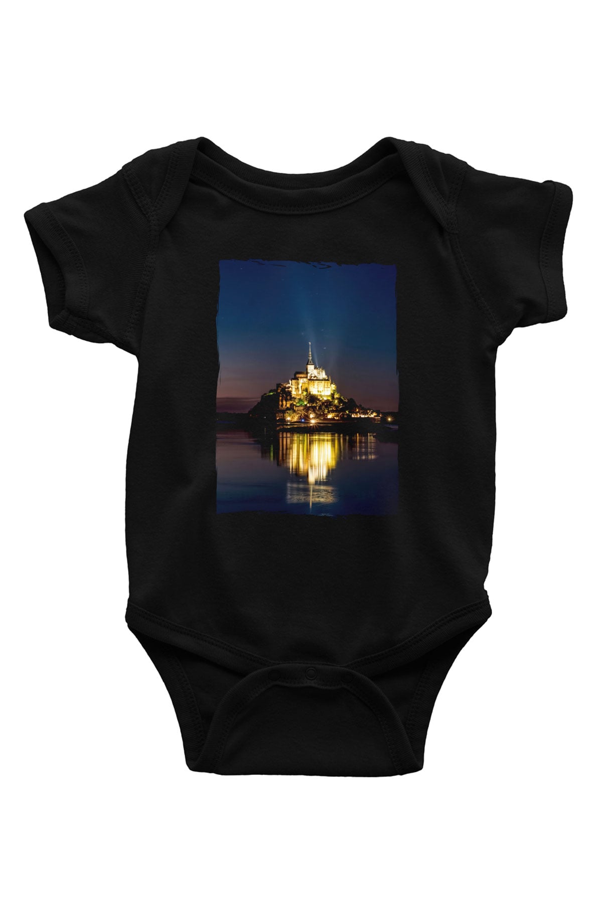 Mont Saint-Michel Siyah Bebek Body - Zıbın