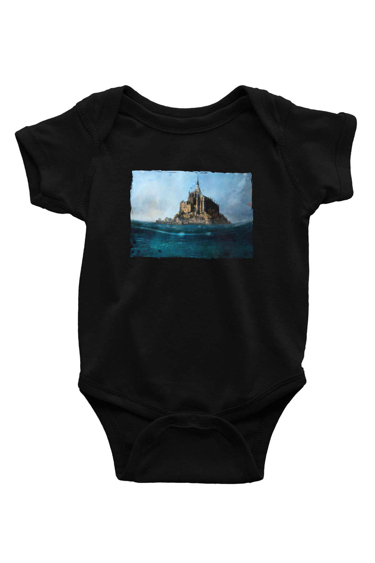 Mont Saint-Michel Siyah Bebek Body - Zıbın