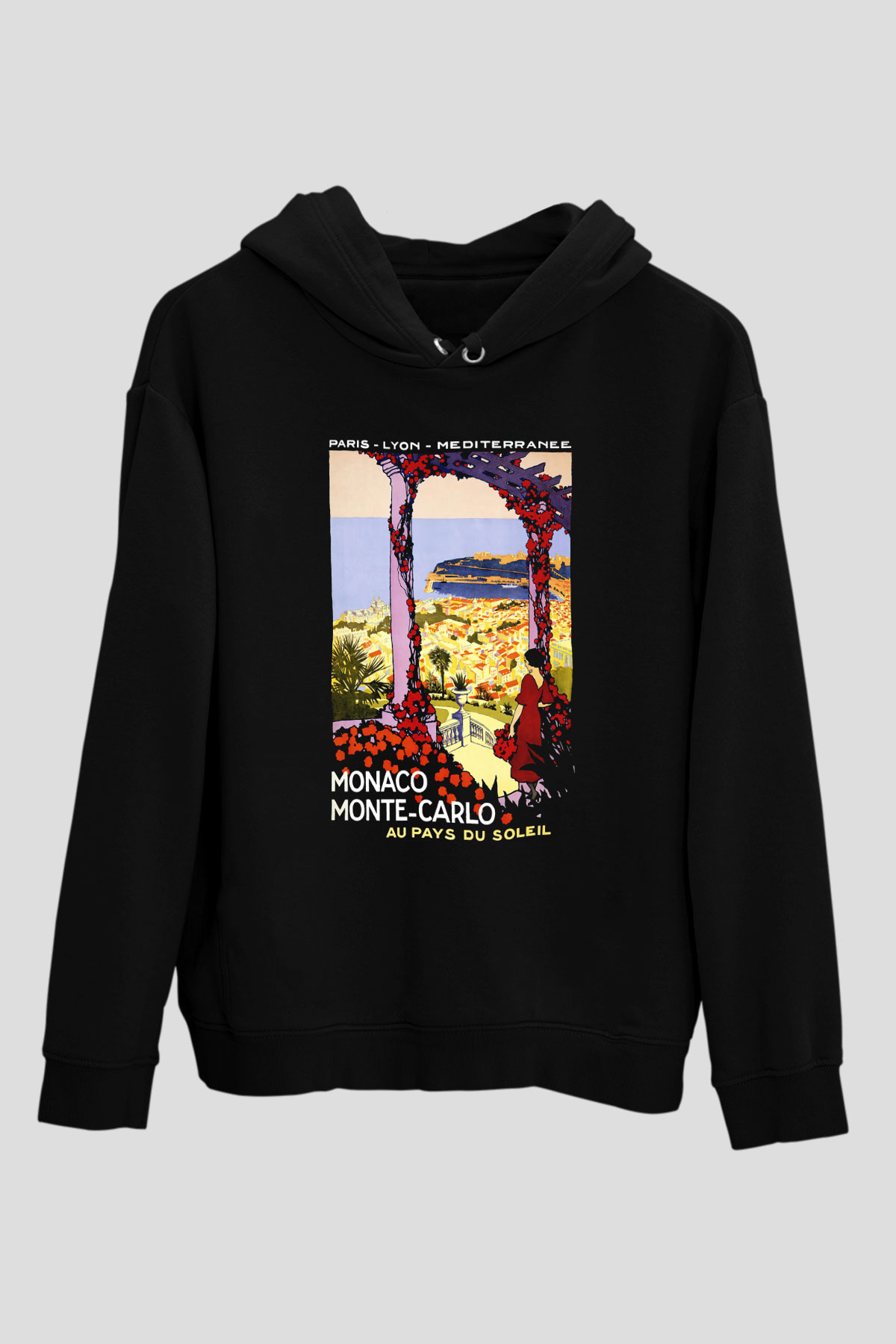 Monte Carlo Siyah Unisex Hoodie