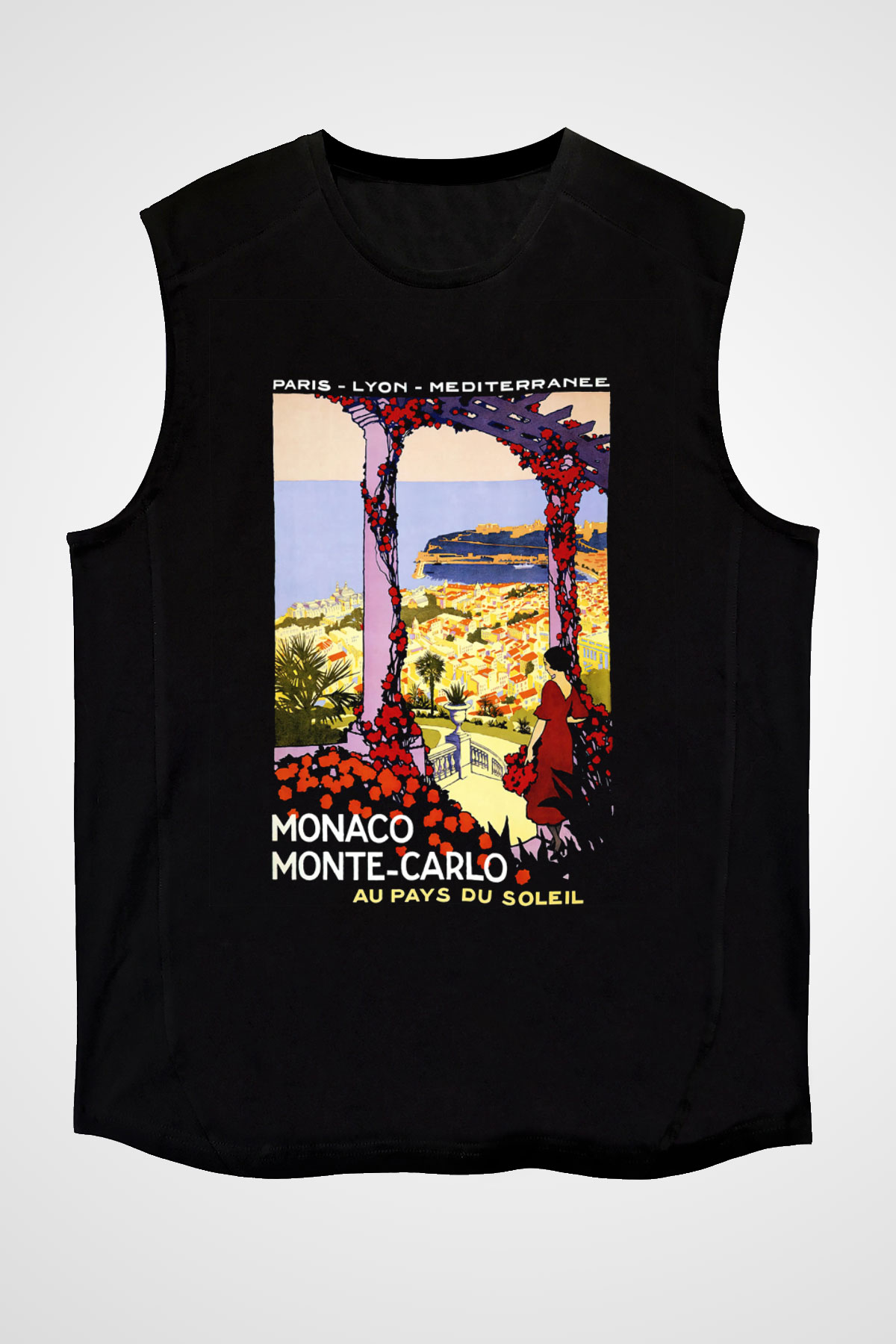 Monte Carlo Siyah Unisex Kolsuz Tişört
