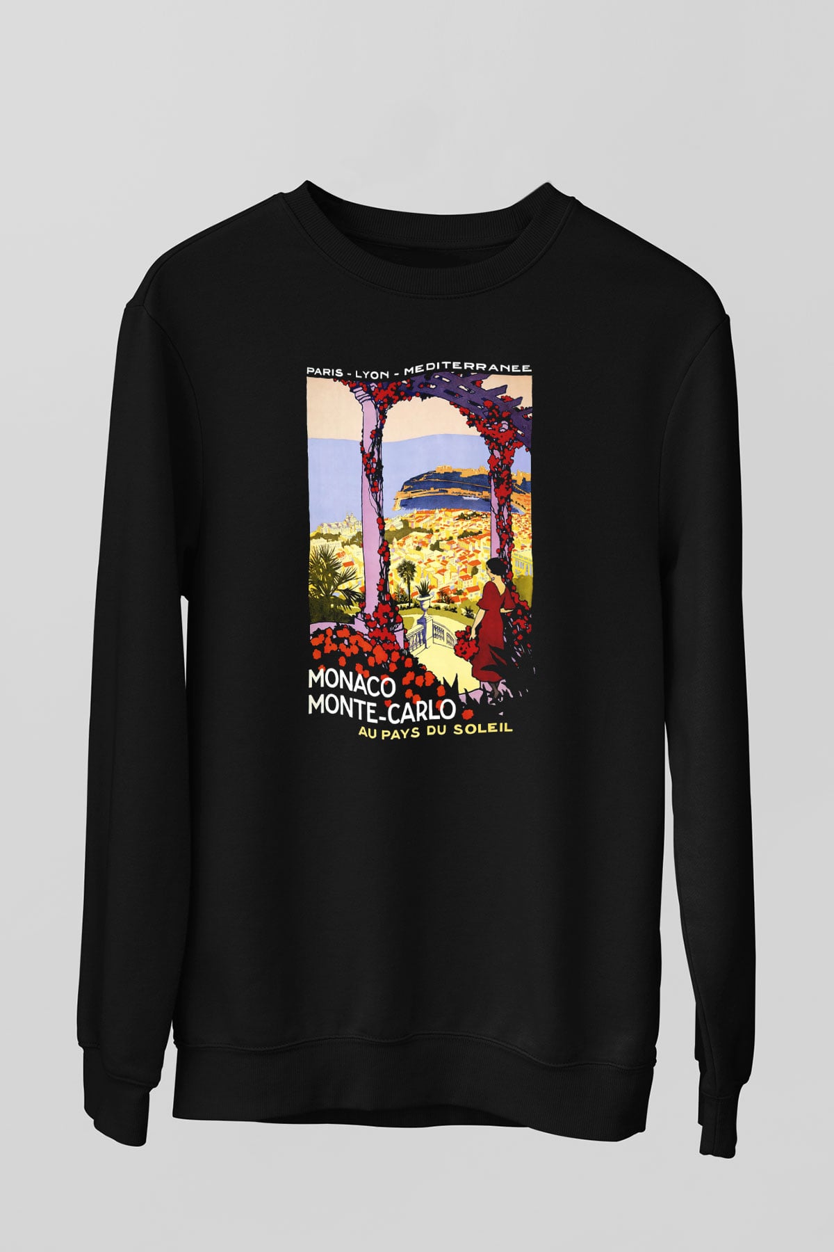 Monte Carlo Siyah Unisex Sweatshirt