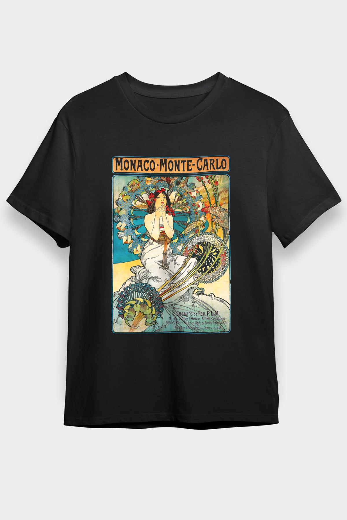 Monte Carlo Siyah Unisex Tişört T-Shirt - TişörtFabrikası