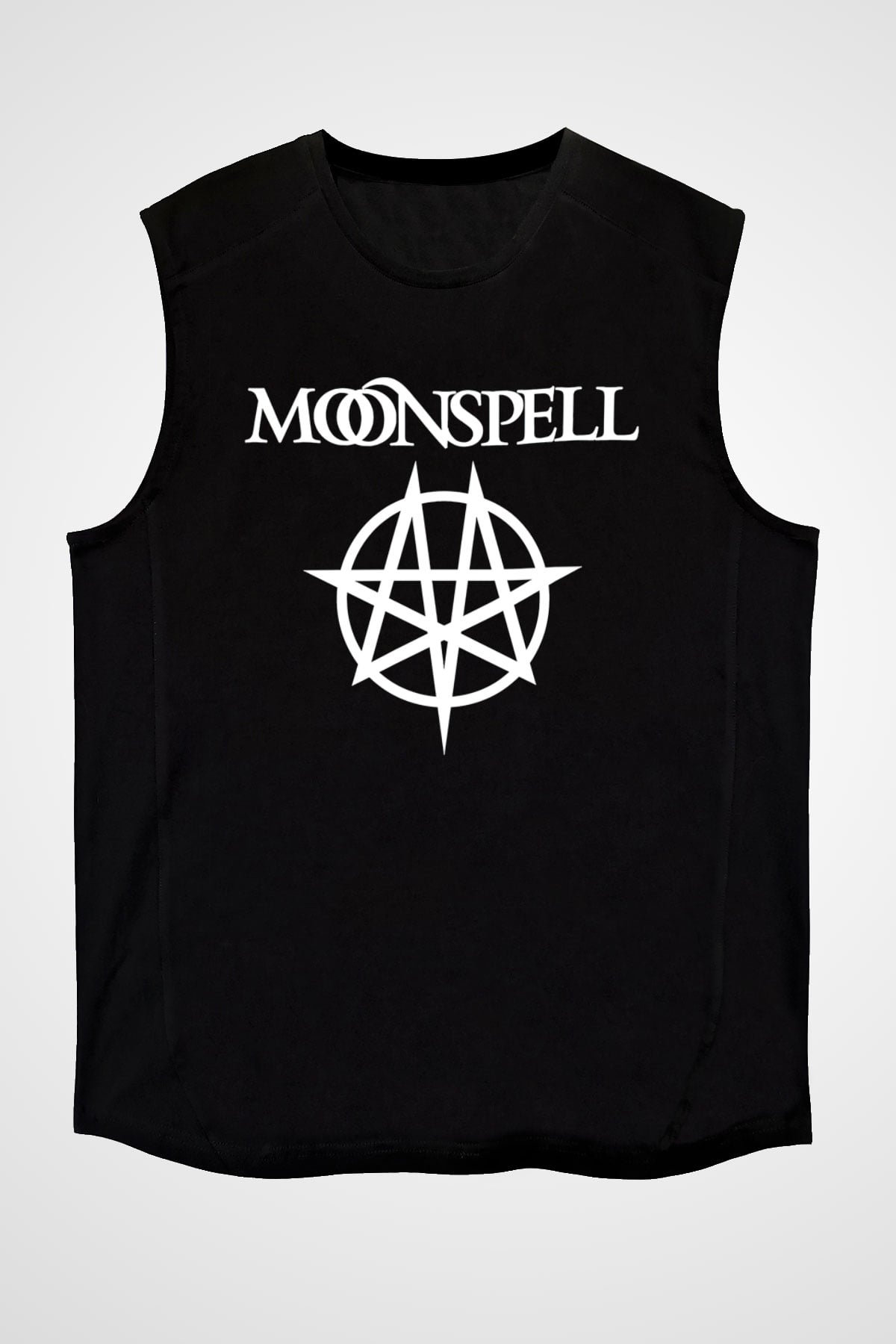 Moonspell Baskılı Unisex Siyah Kolsuz Tişört - Tshirt