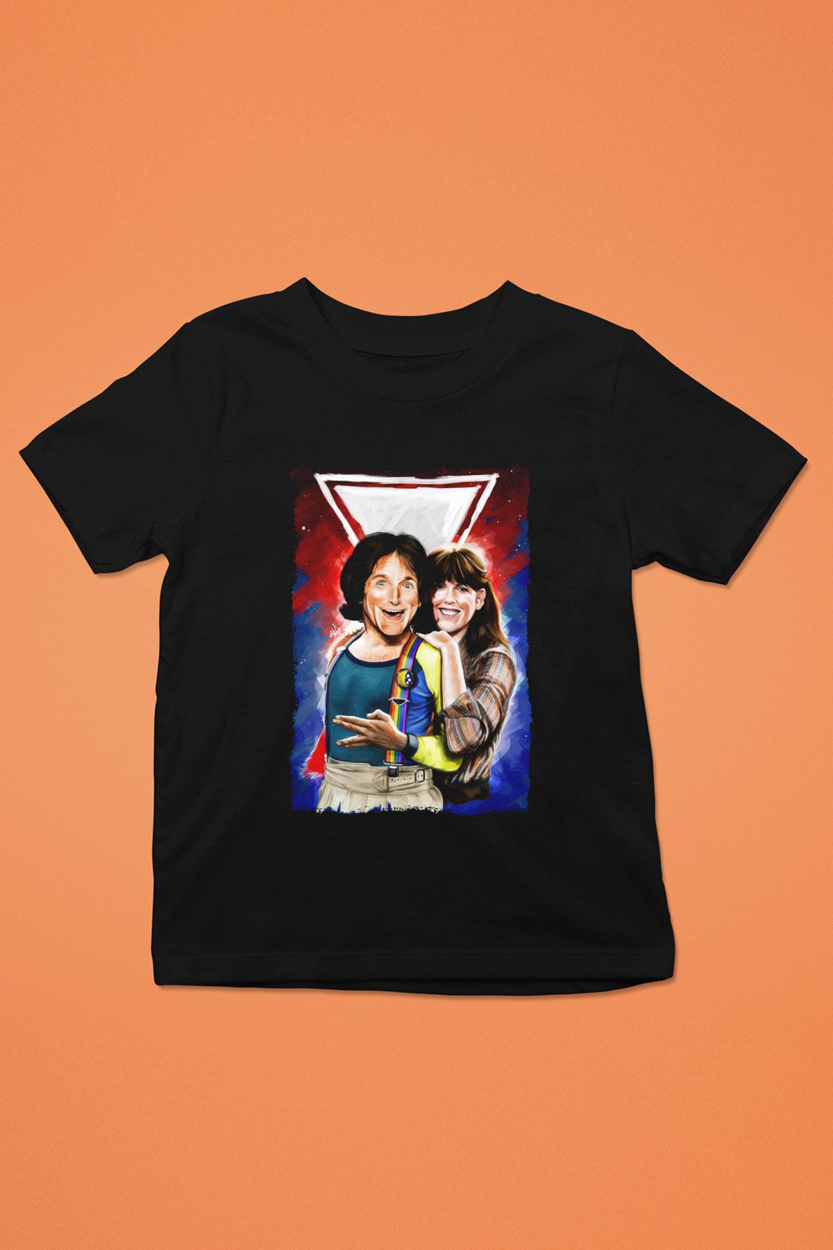 Mork and Mindy Siyah Unisex  Çocuk Tişört