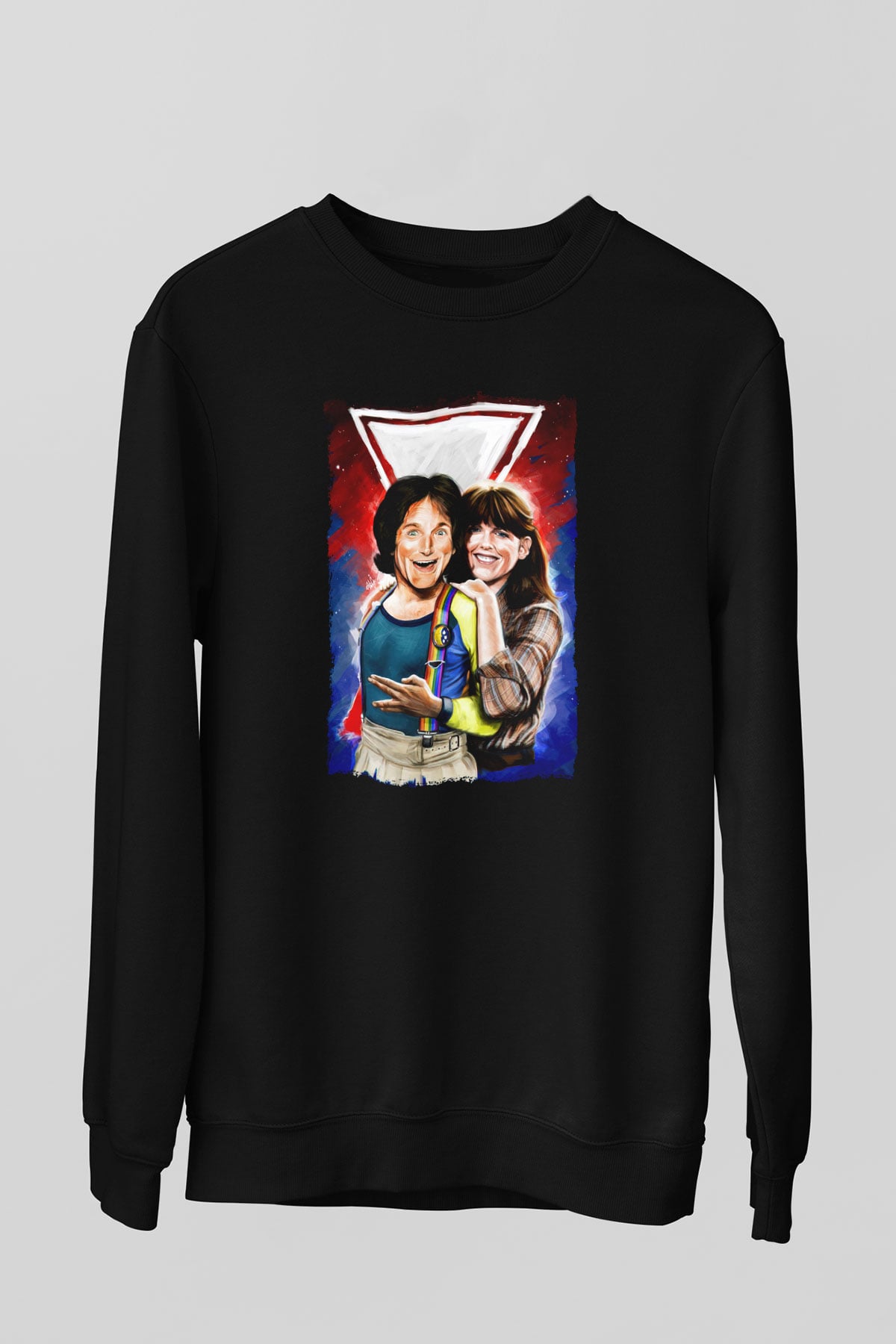 Mork and Mindy Siyah Unisex  Sweatshirt