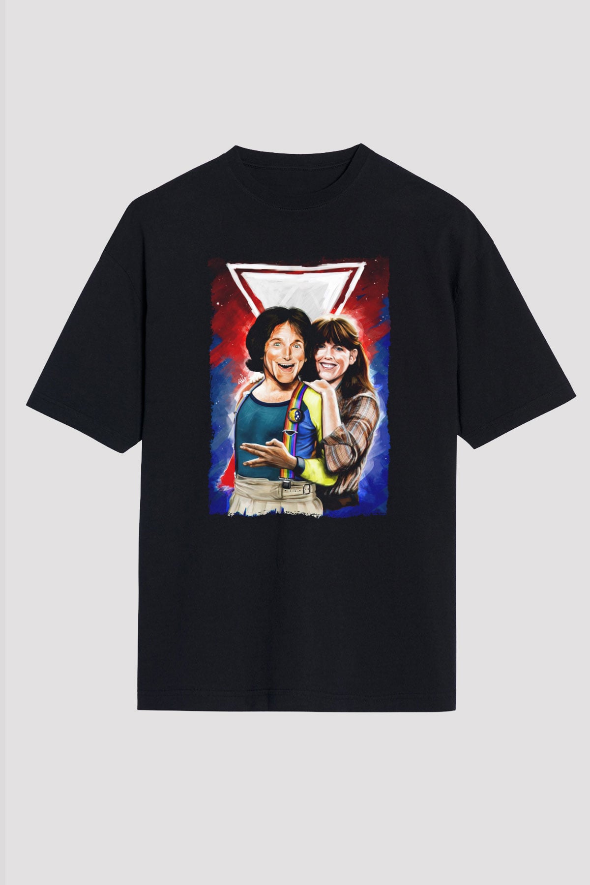 Mork and Mindy Siyah Unisex Tişört