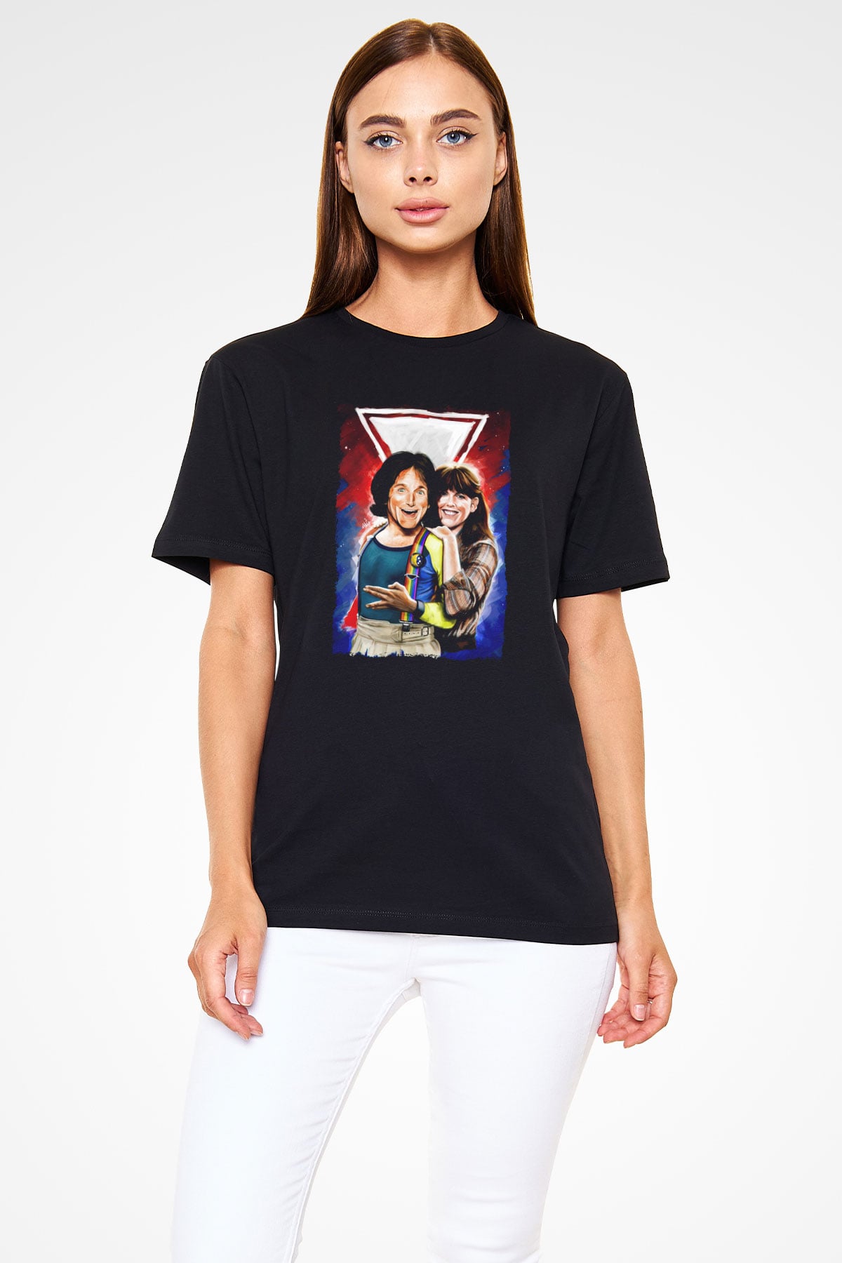 Mork and Mindy Siyah Unisex Tişört