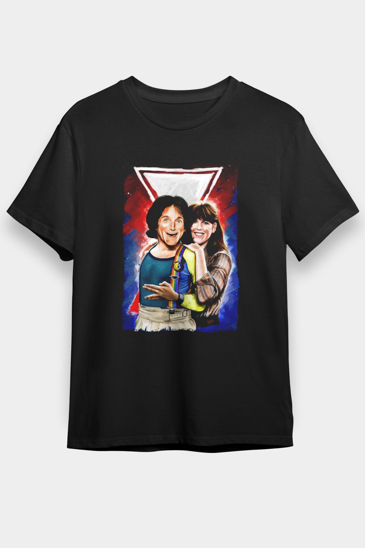 Mork and Mindy Siyah Unisex Tişört
