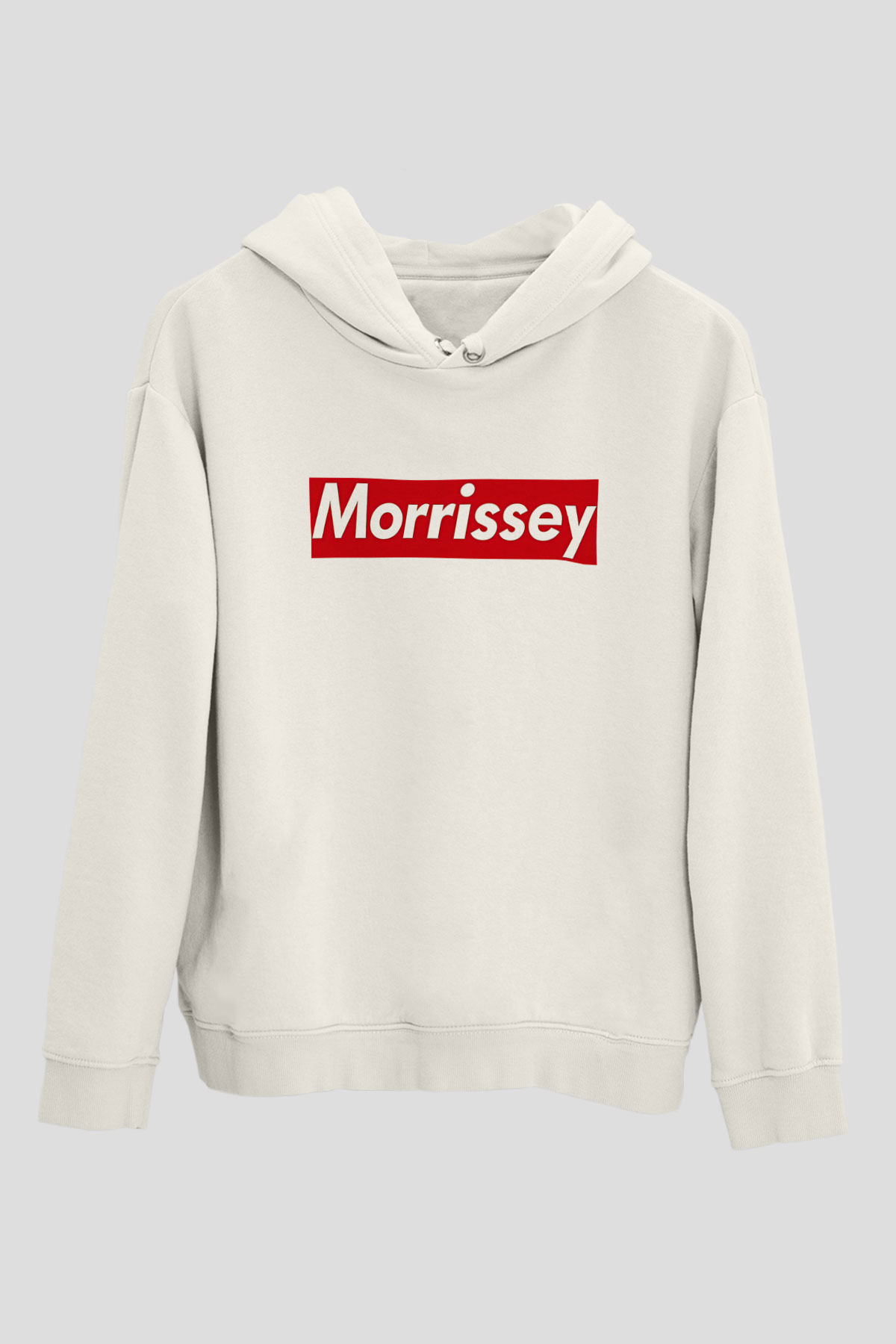 Morrissey Baskılı Beyaz Unisex Kapüşonlu Sweatshirt