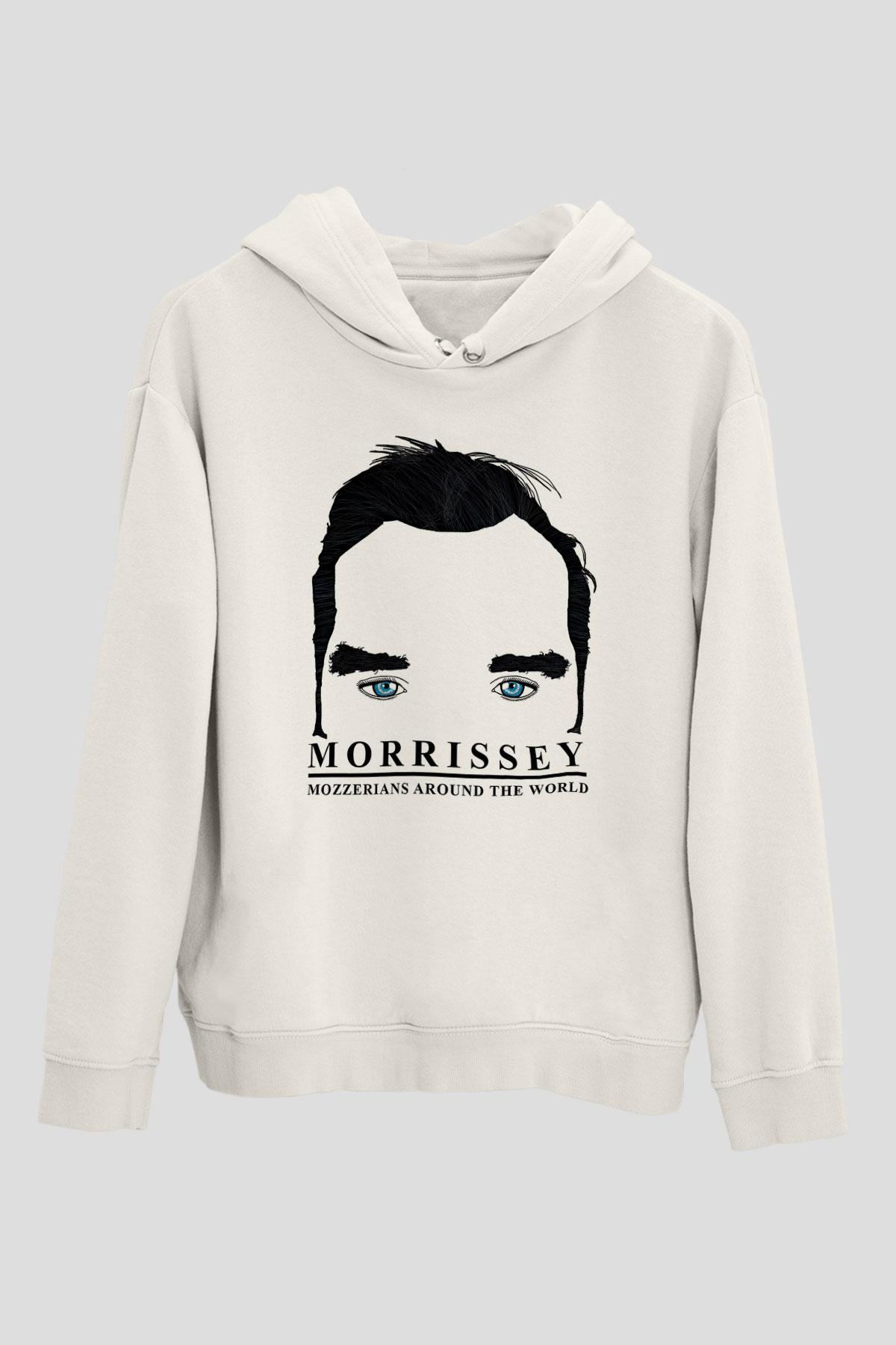 Morrissey Baskılı Beyaz Unisex Kapüşonlu Sweatshirt