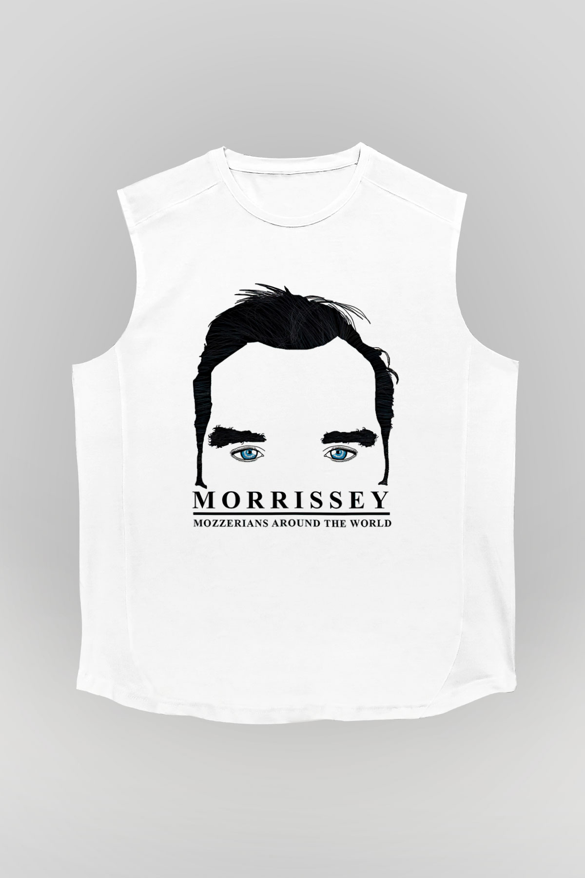 Morrissey Baskılı Beyaz Unisex Kolsuz Tişört - Tshirt