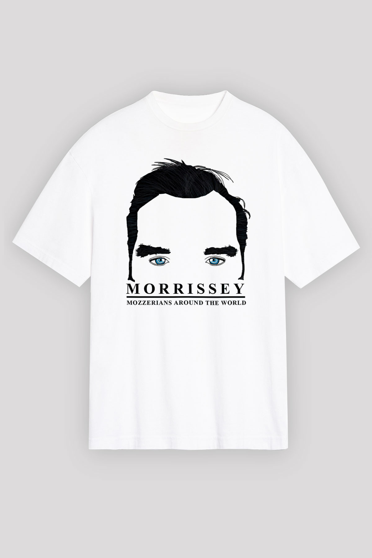 Morrissey Baskılı Beyaz Unisex Oversize Tişört - Tshirt