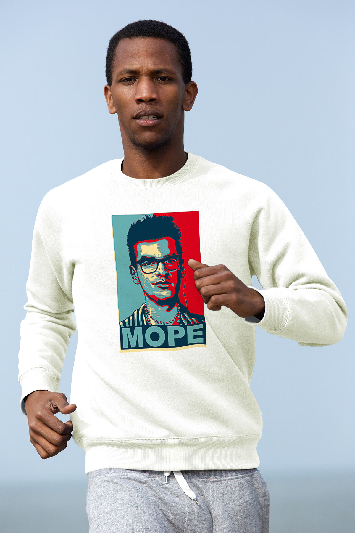 Morrissey Baskılı Beyaz Unisex Sweatshirt