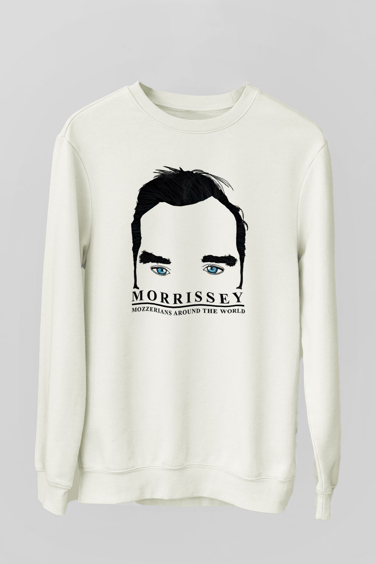 Morrissey Baskılı Beyaz Unisex Sweatshirt