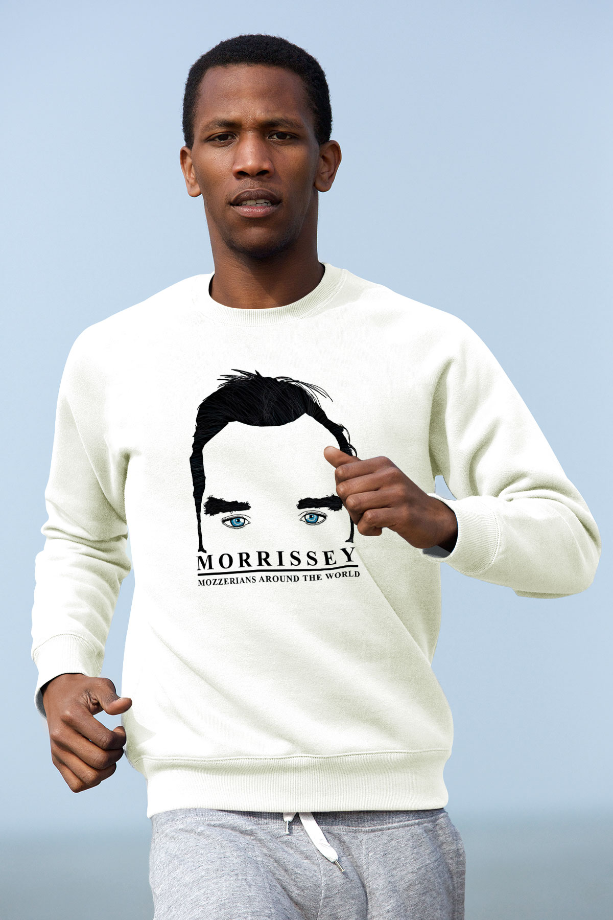 Morrissey Baskılı Beyaz Unisex Sweatshirt