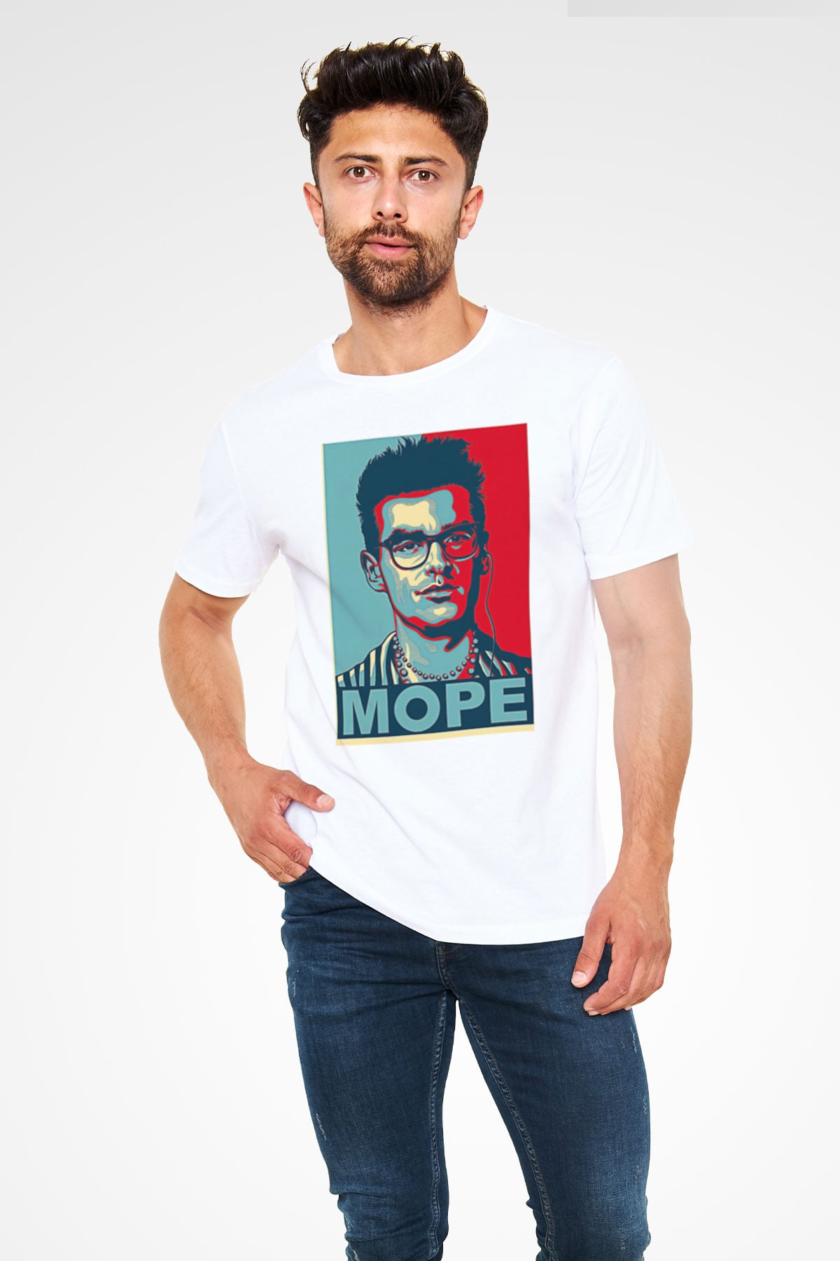 Morrissey Baskılı Unisex Beyaz Tişört - Tshirt
