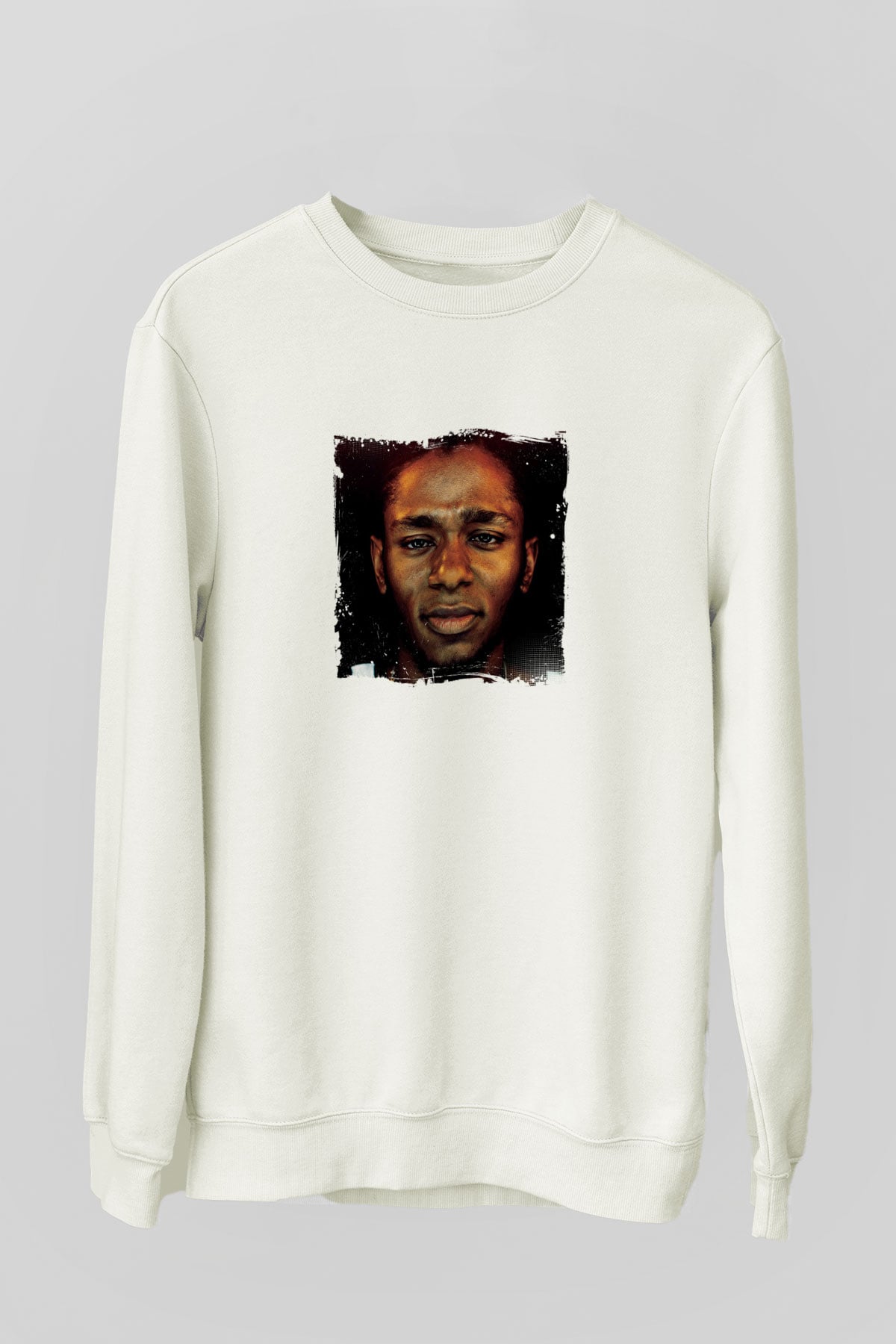 Mos Def Baskılı Unisex Beyaz Sweatshirt