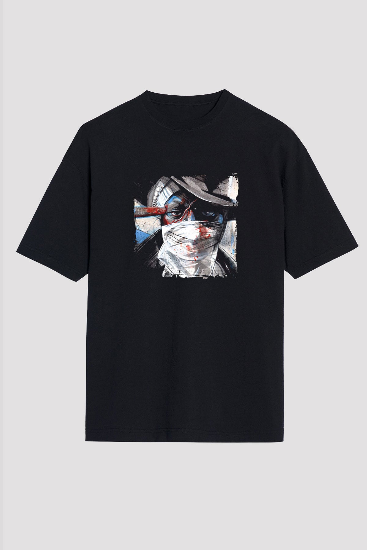 Mos Def Baskılı Unisex Oversize Siyah Tişört