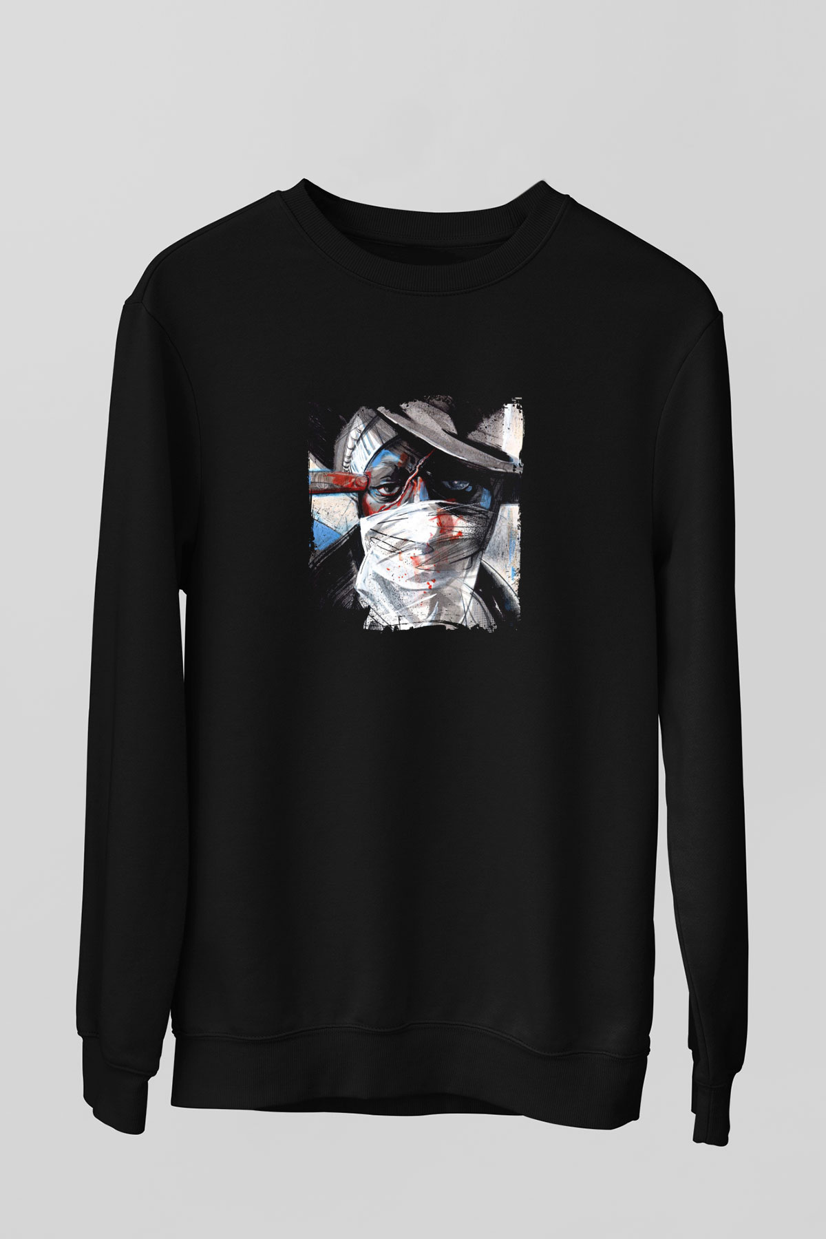 Mos Def Baskılı Unisex Siyah Sweatshirt
