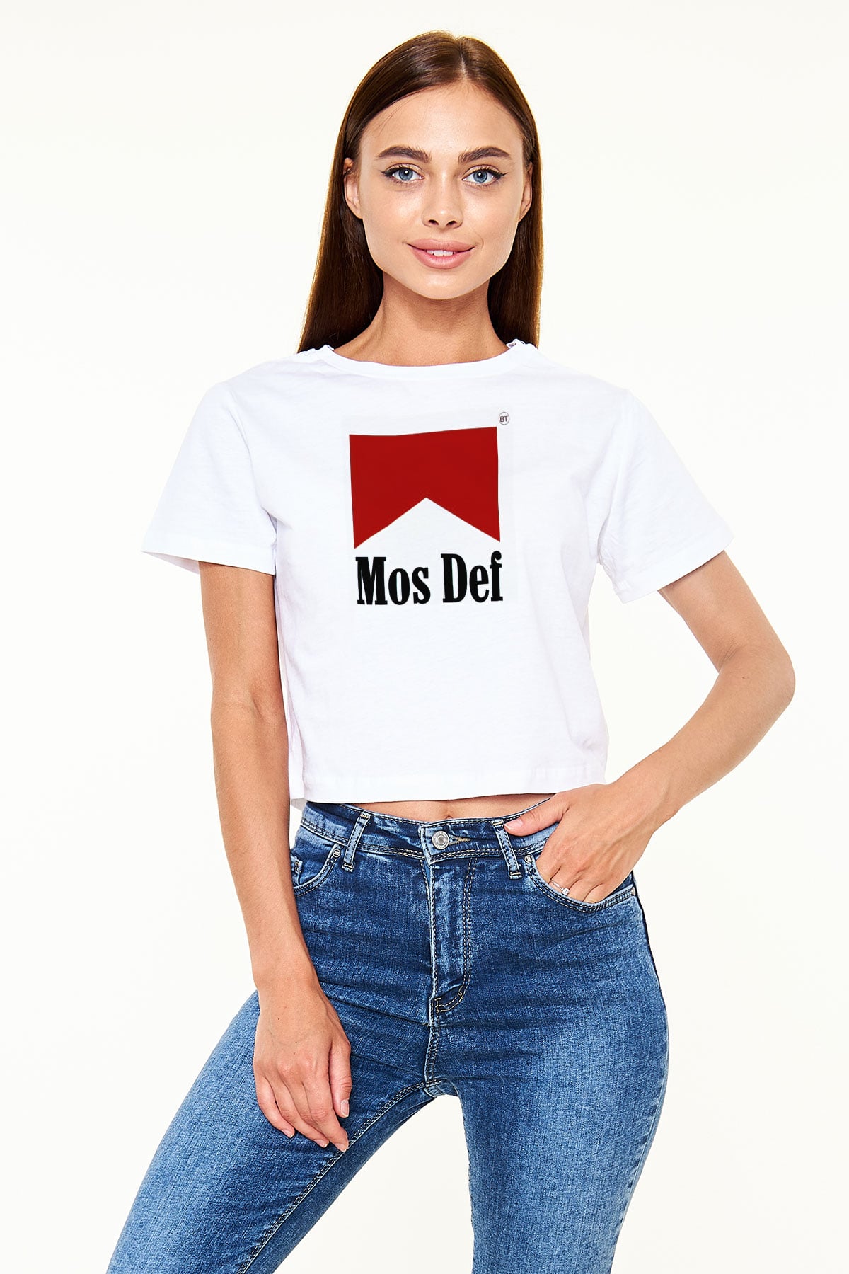 Mos Def Beyaz  Crop Top Tişört