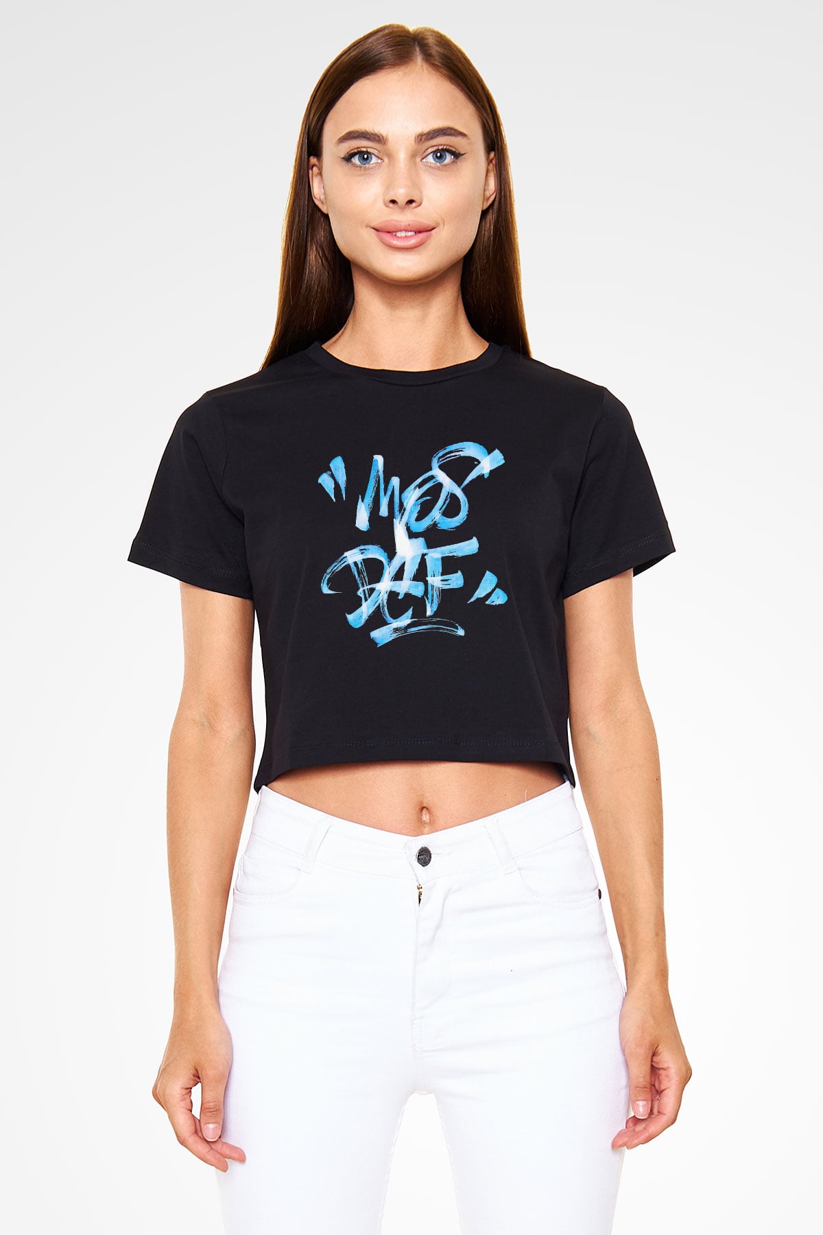 Mos Def Siyah Crop Top Tişört