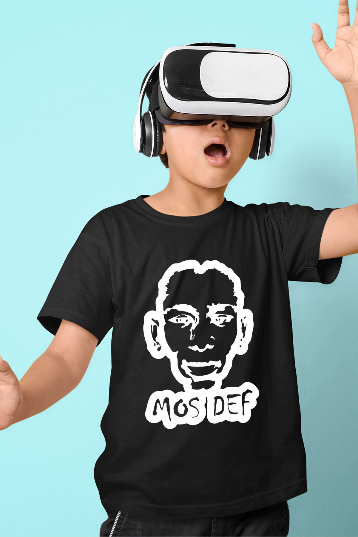 Mos Def Siyah Unisex Çocuk Tişört