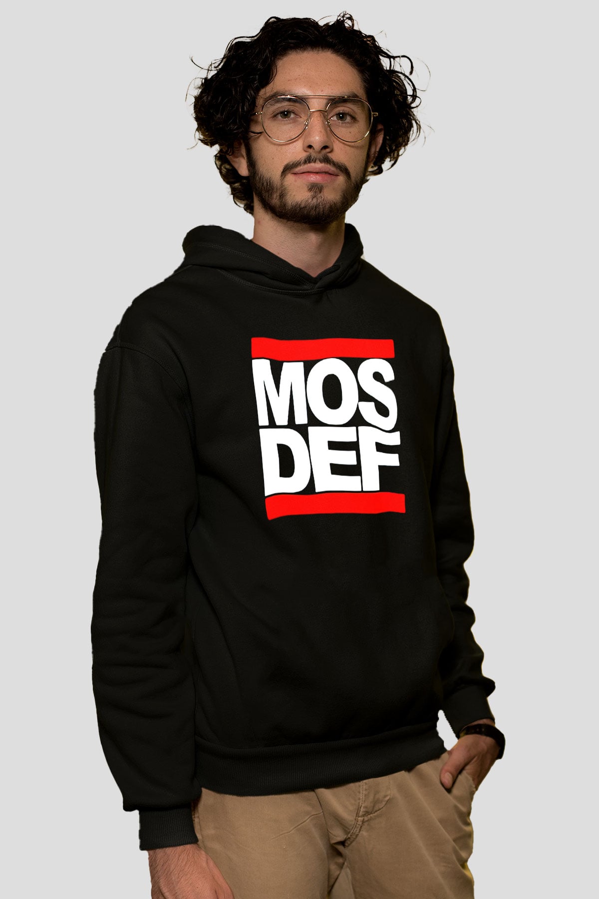 Mos Def Siyah Unisex Kapüşonlu Sweatshirt