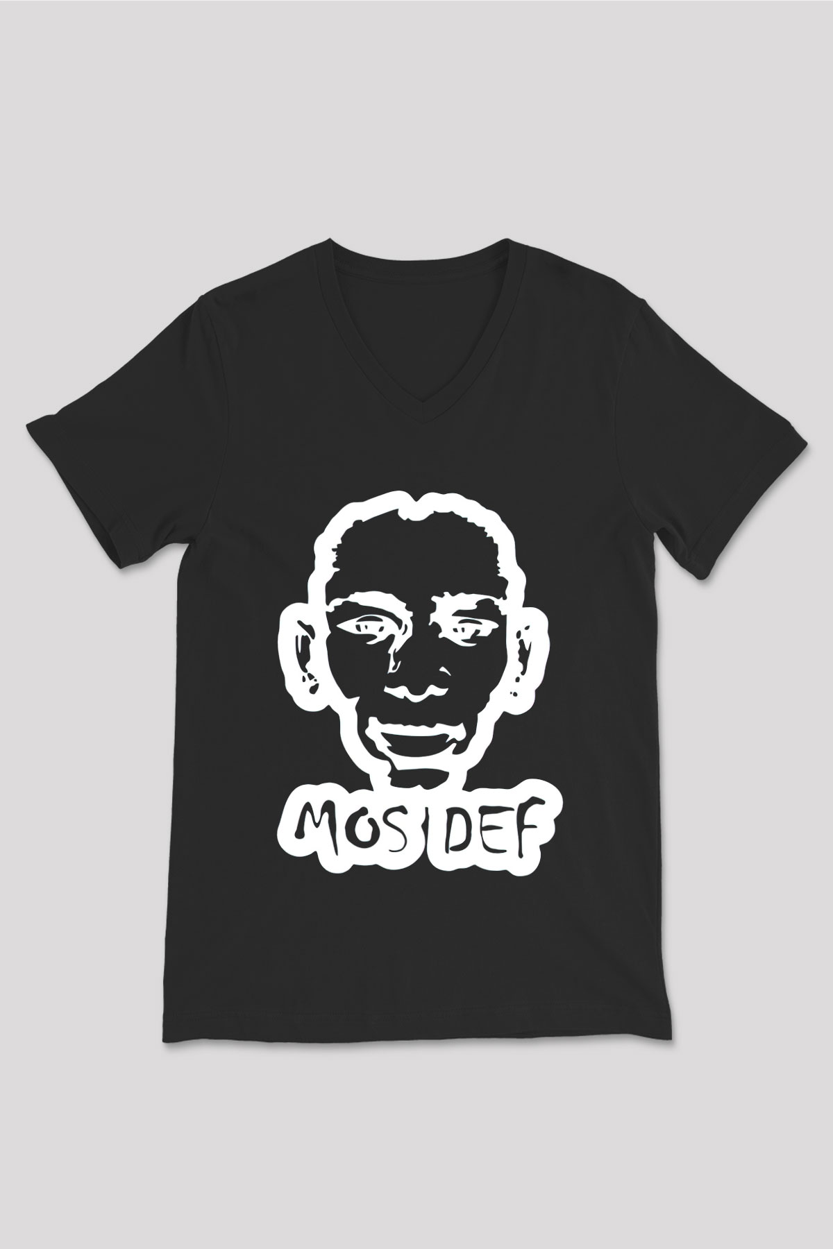 Mos Def Siyah Unisex V Yaka Tişört