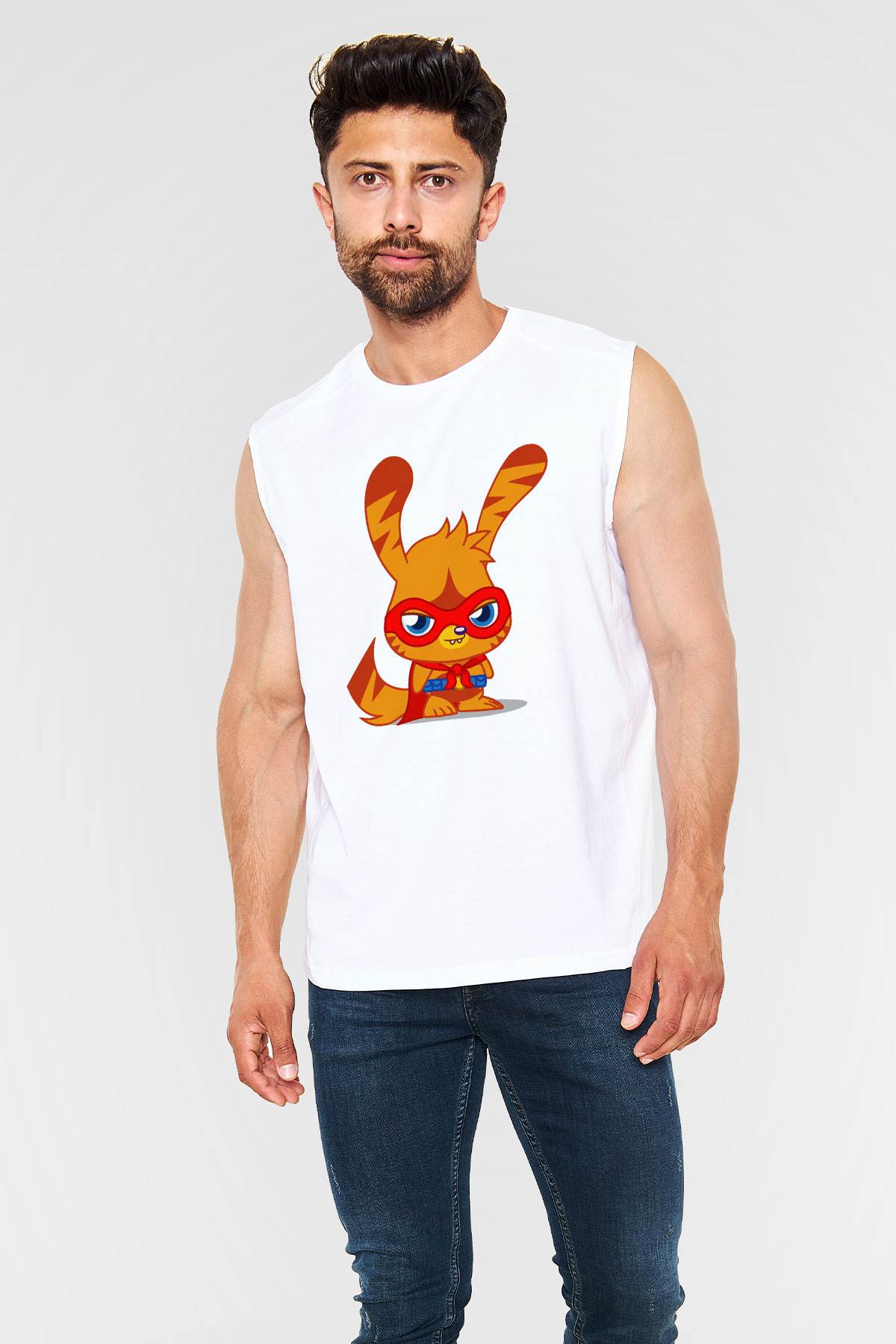 Moshi Monsters Beyaz Unisex Kolsuz Tişört