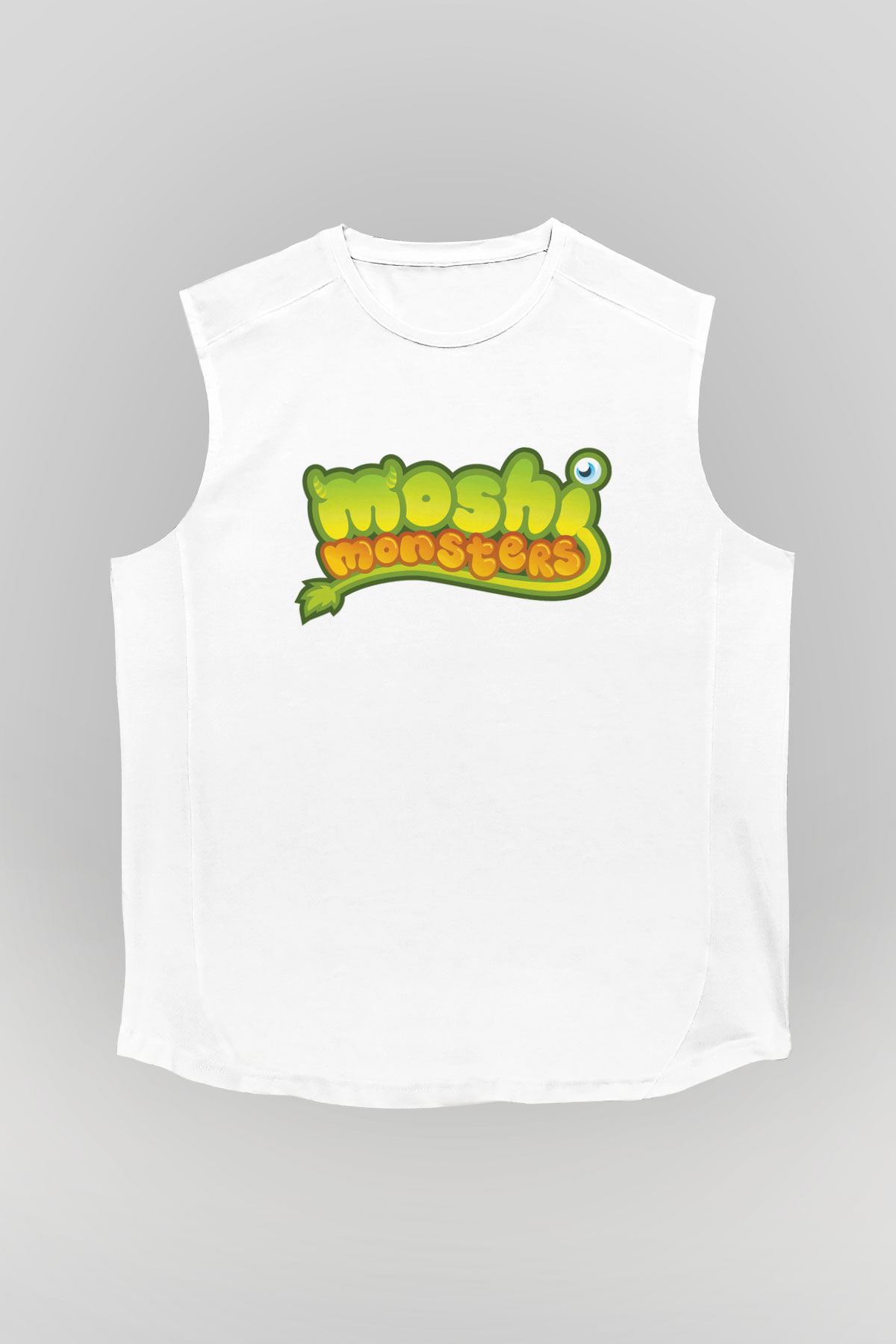 Moshi Monsters Beyaz Unisex Kolsuz Tişört