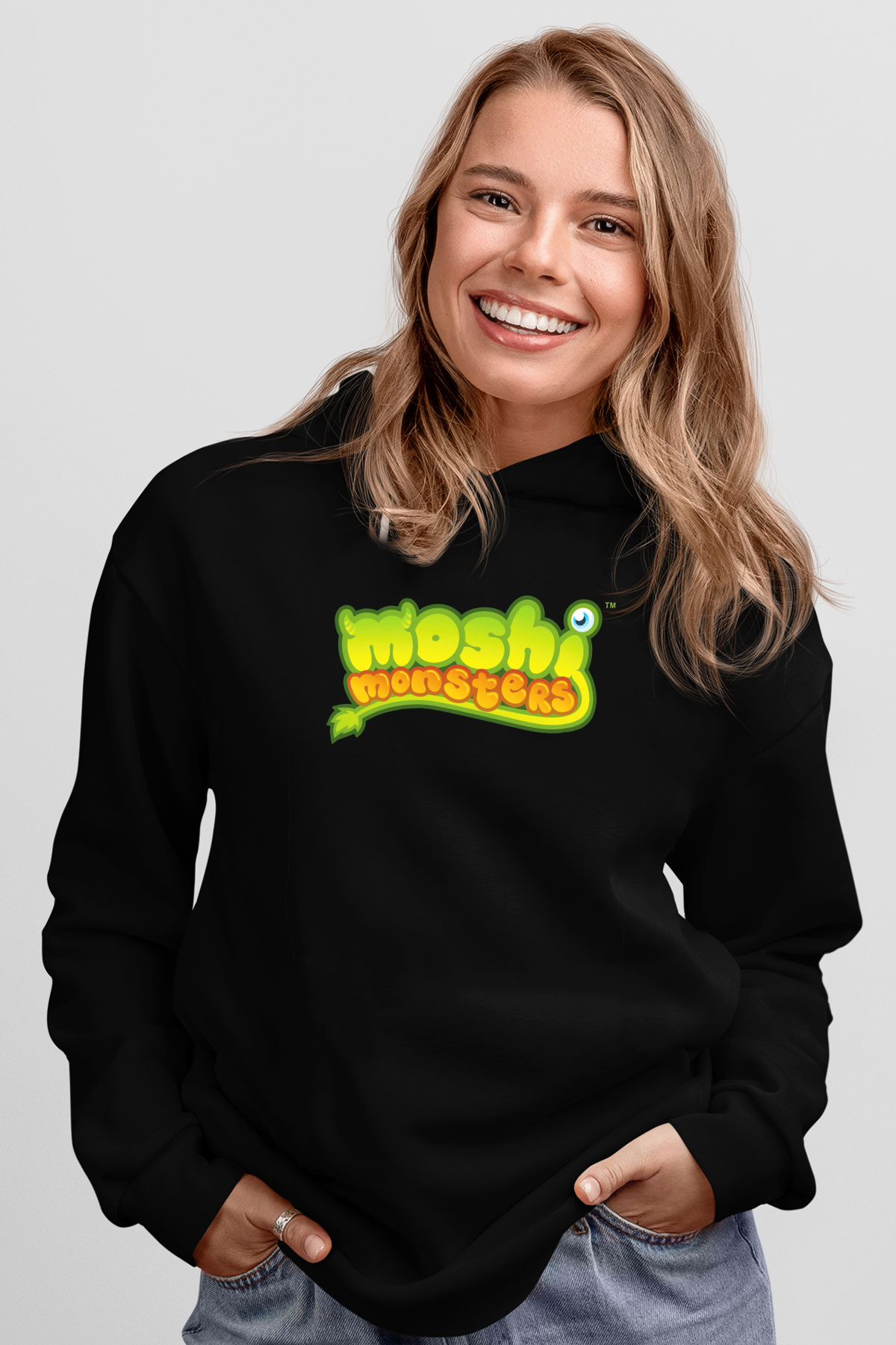 Moshi Monsters Siyah Unisex Hoodie
