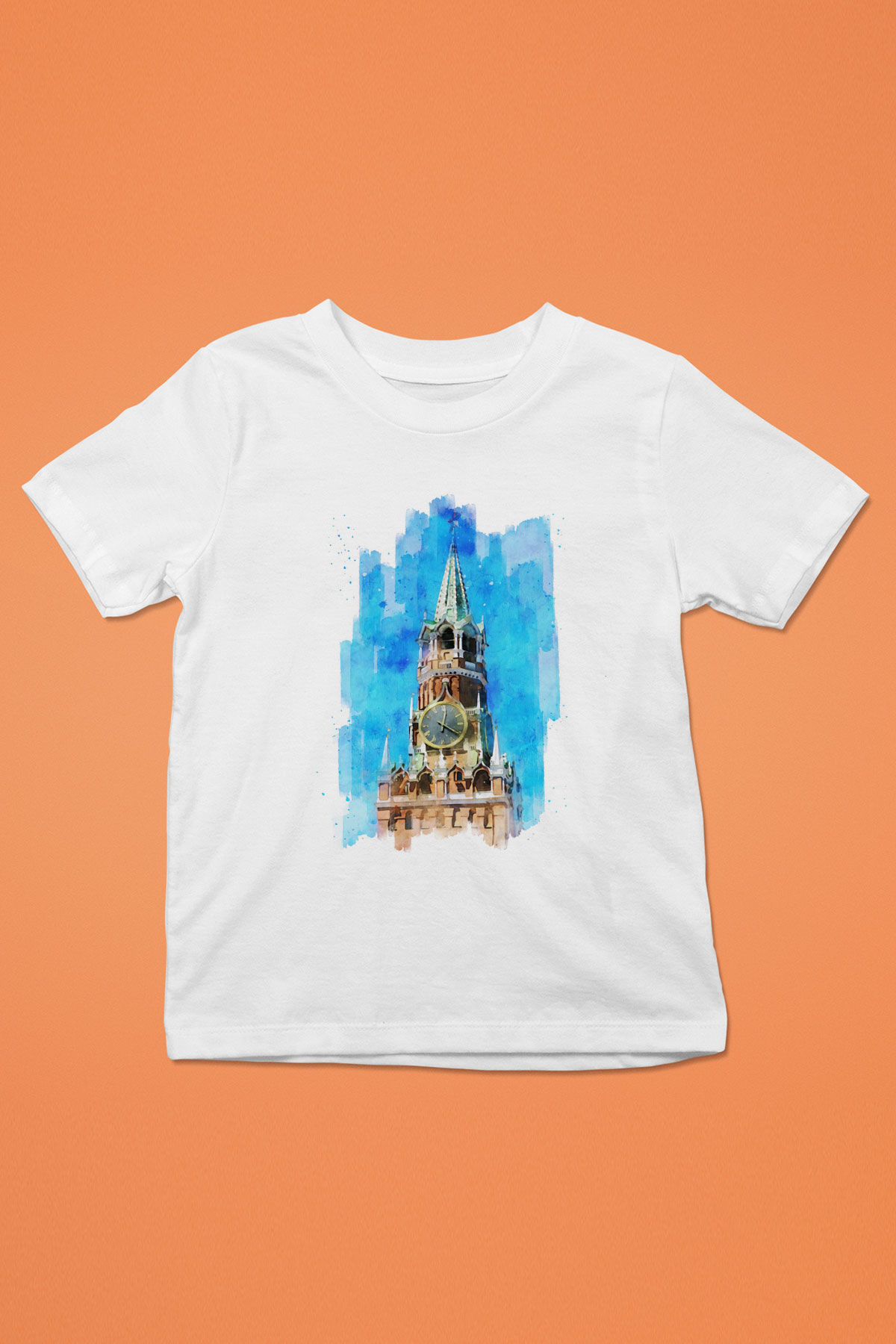 Moskova Kremlini Beyaz Unisex Çocuk Tişört